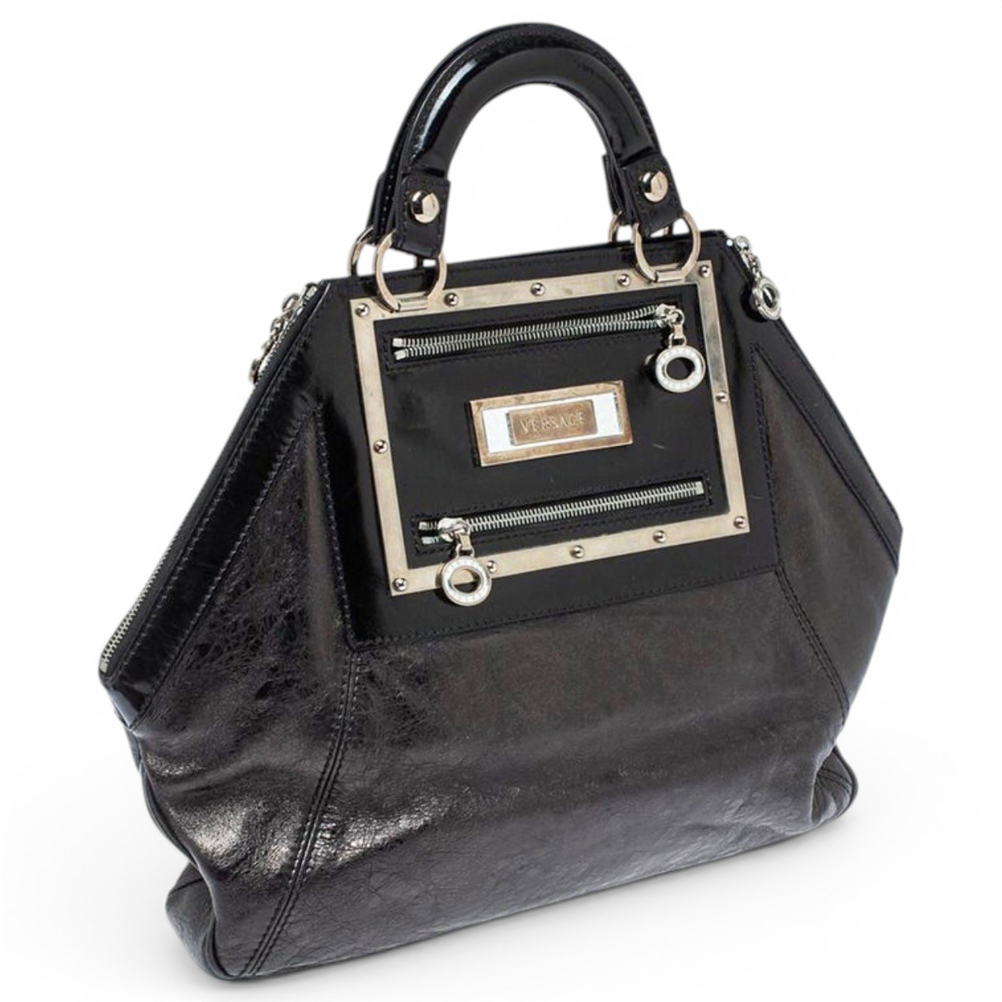Patent leather tote