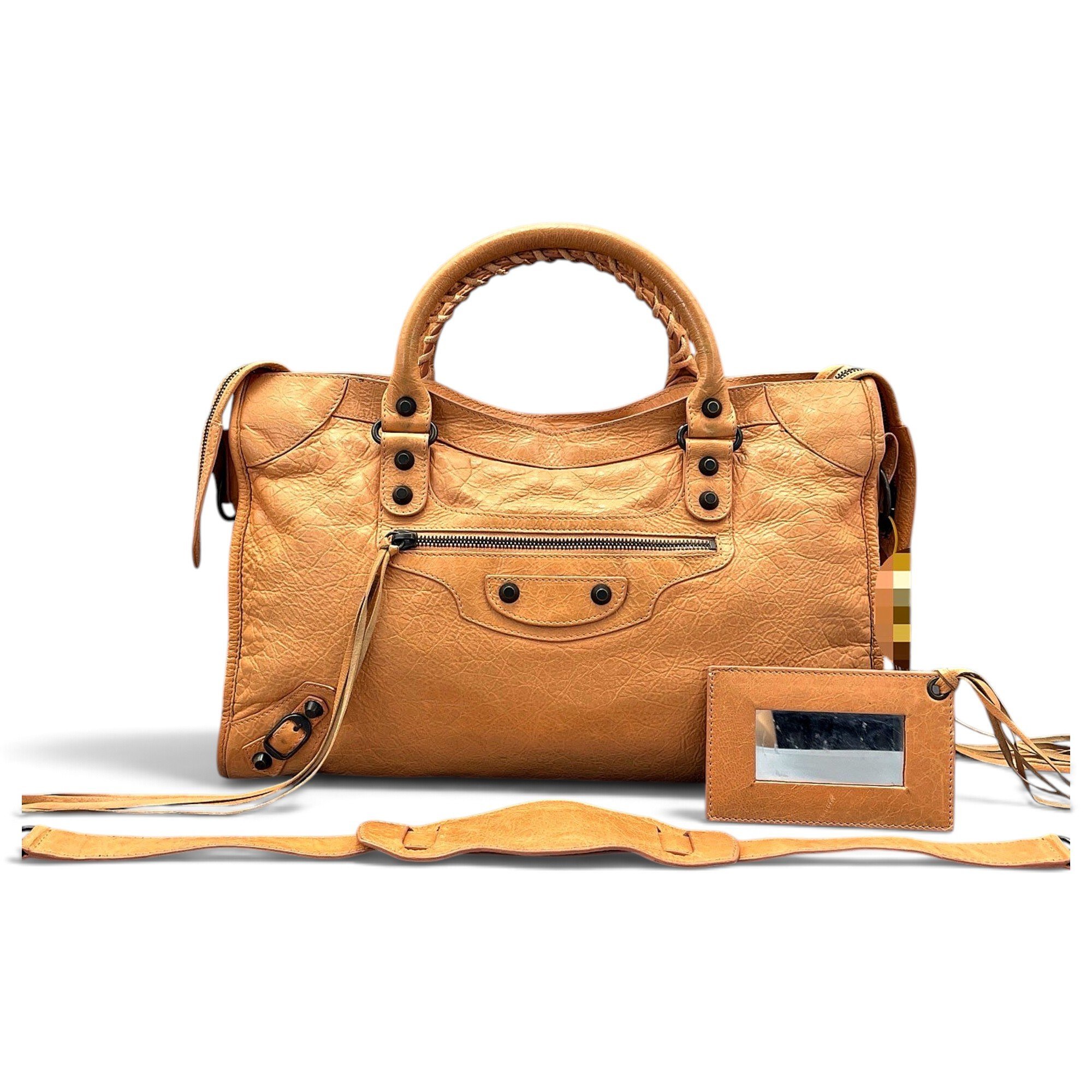 City leather handbag