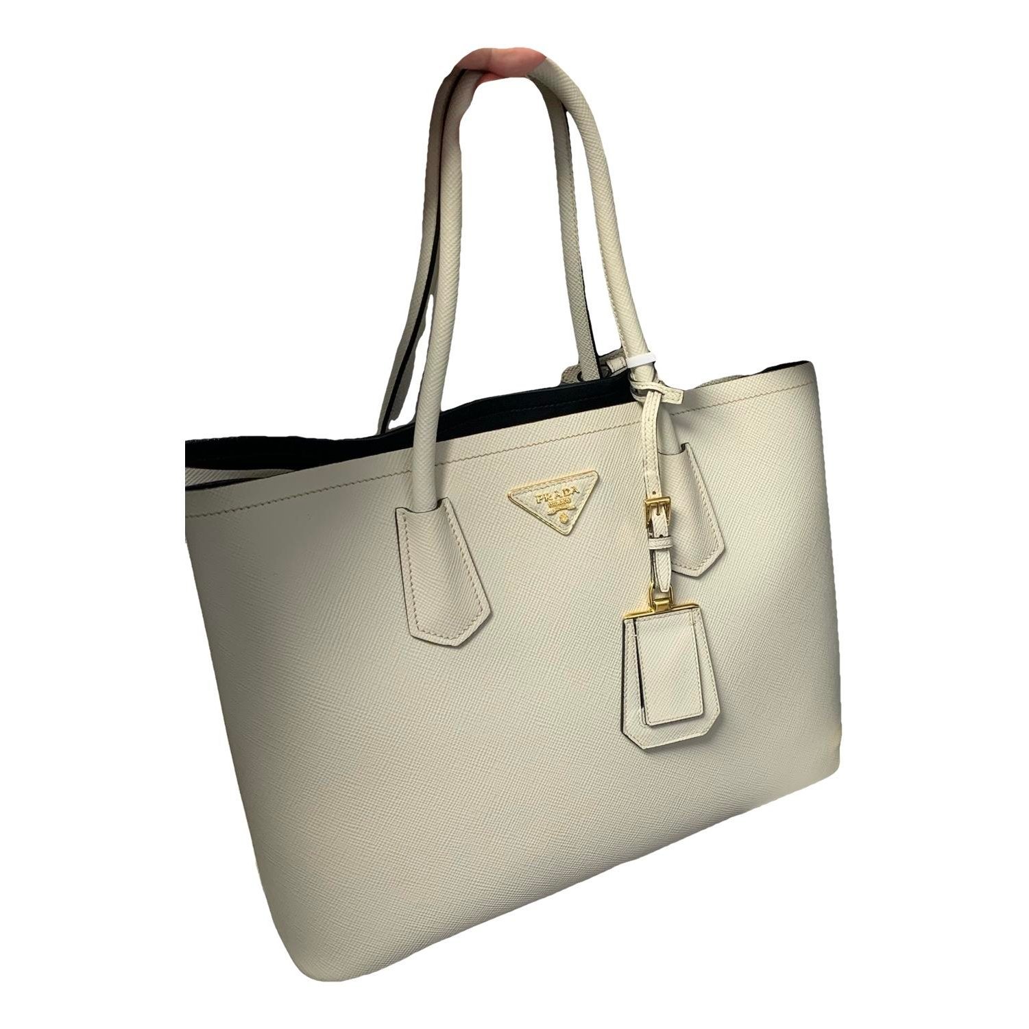 Double leather handbag