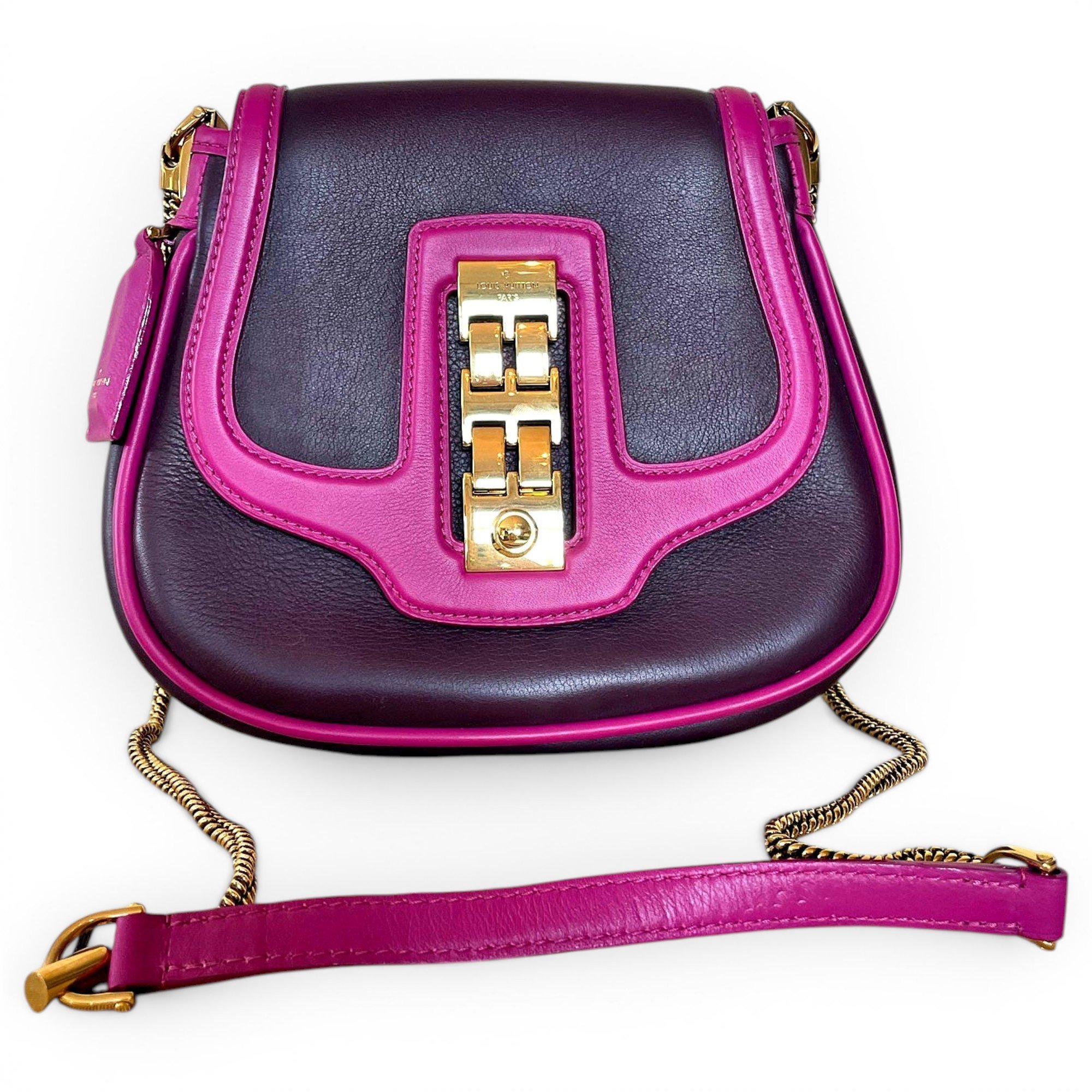 Trapezio leather crossbody bag