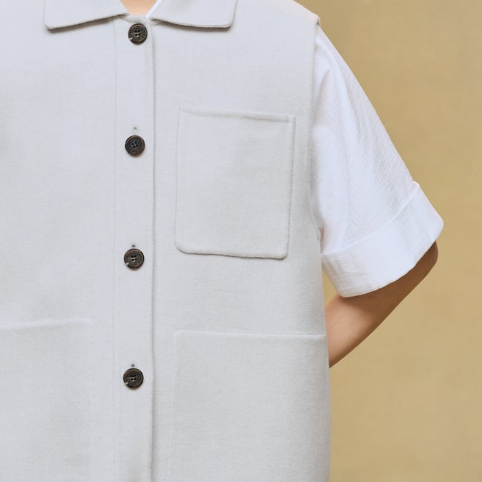 Gris Pervenche Overshirt Vest