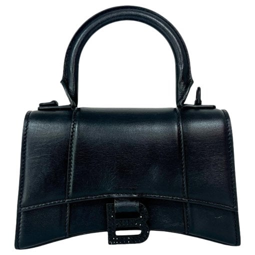 Hourglass leather handbag