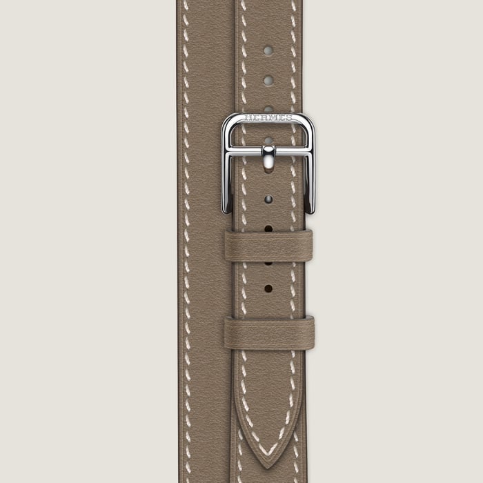 Étoupe Bracelet Apple Watch Hermès Double Tour 42 MM Attelage