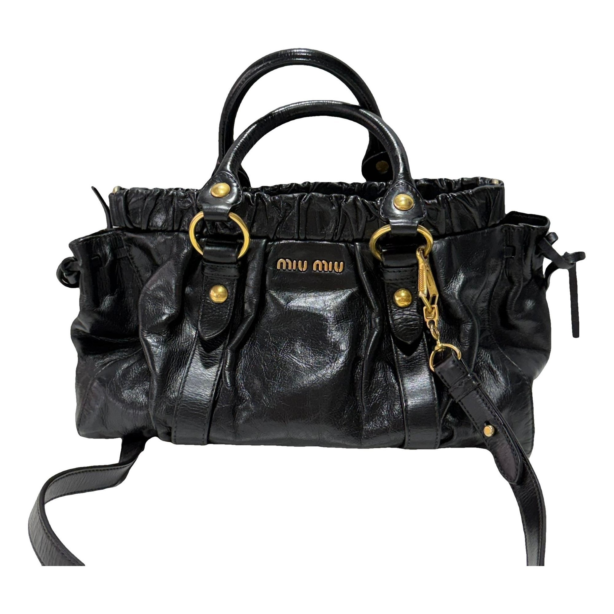 Bow bag leather handbag