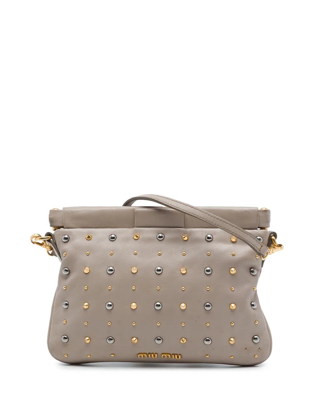 2010-2026 Studded Nappa Frame Clutch with Strap crossbody bag