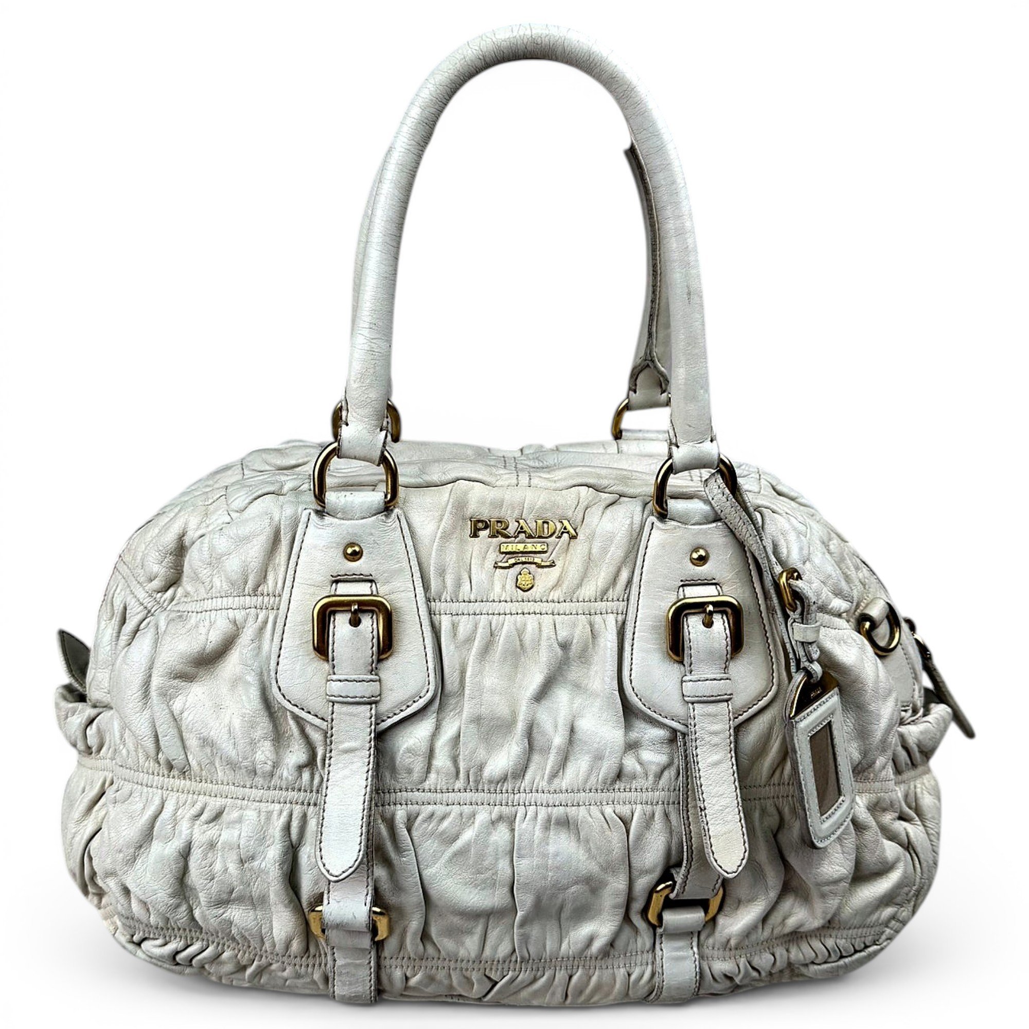 Bowling leather handbag