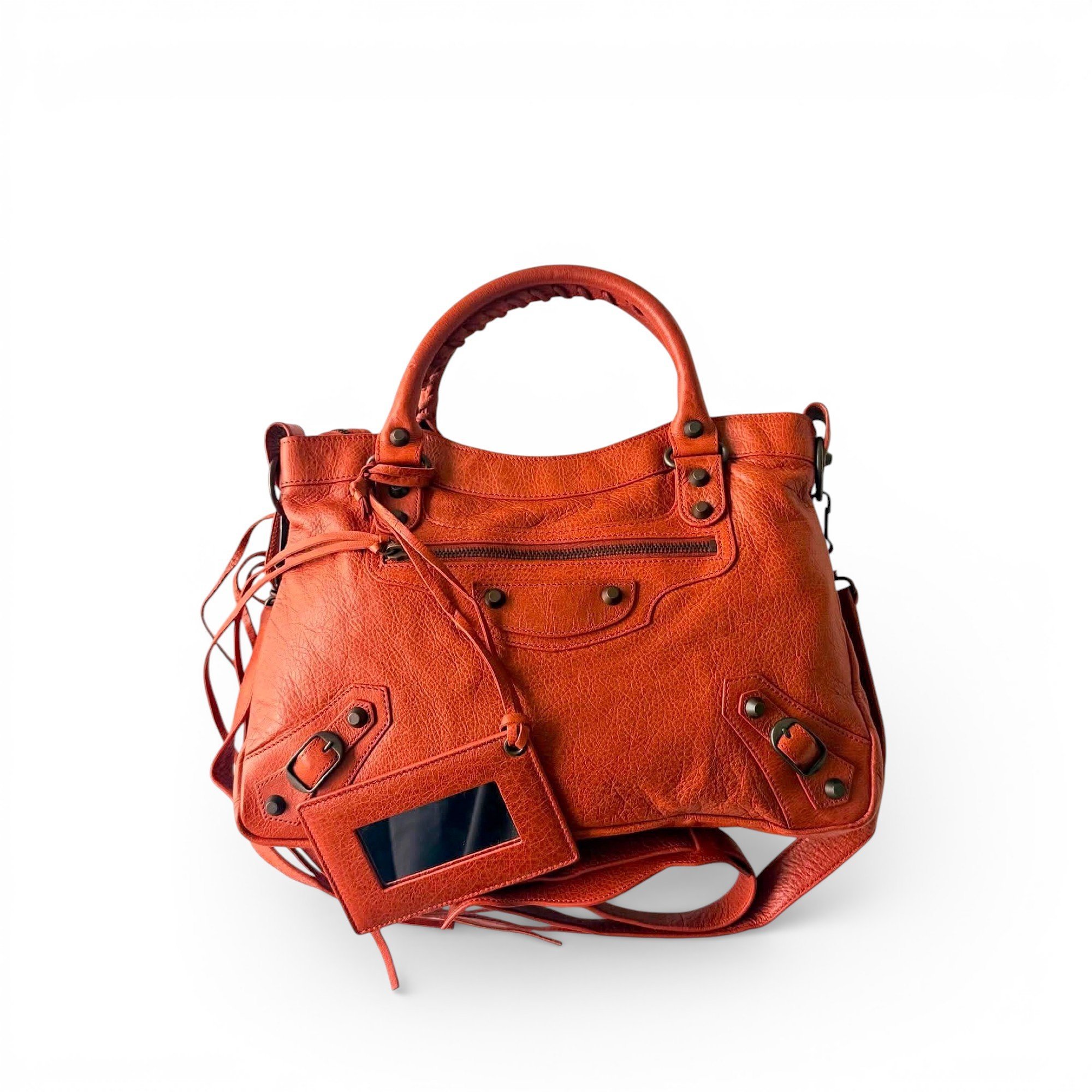 City leather handbag