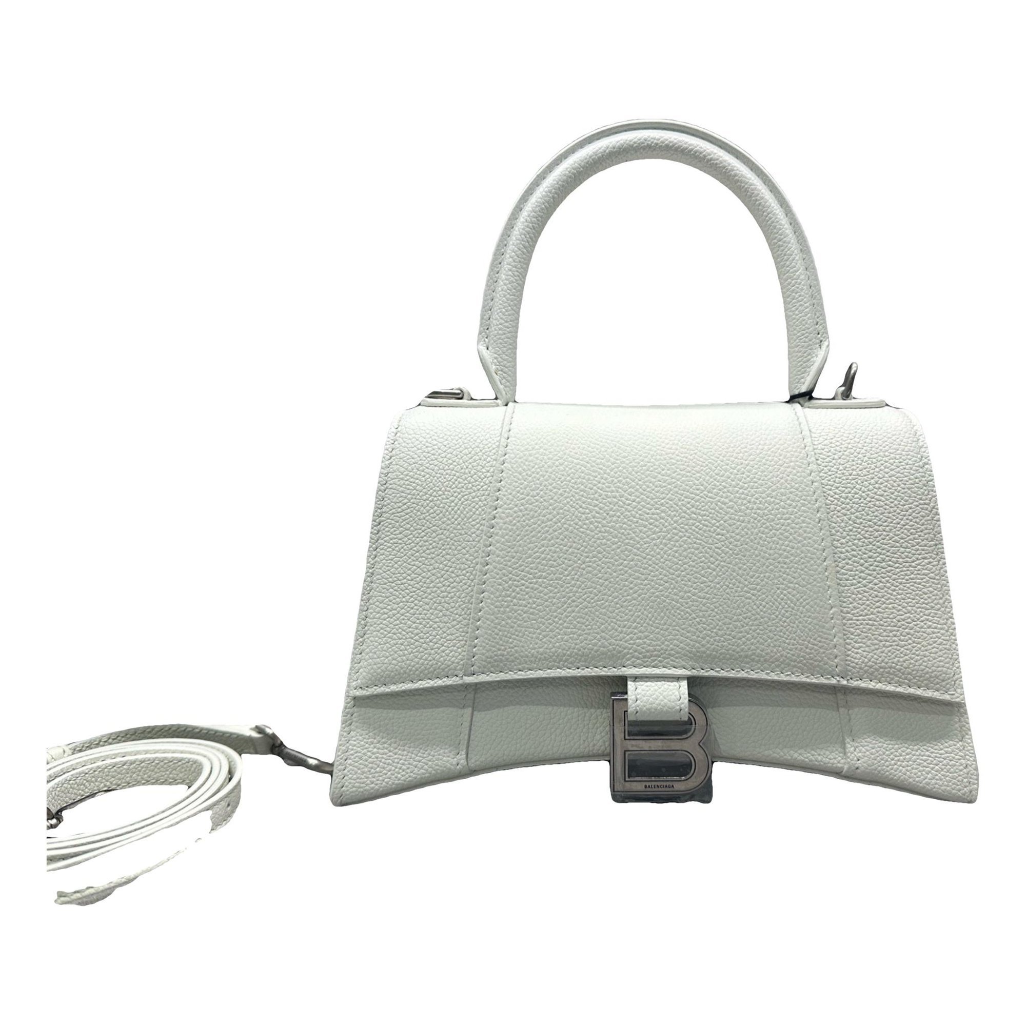 Hourglass leather handbag