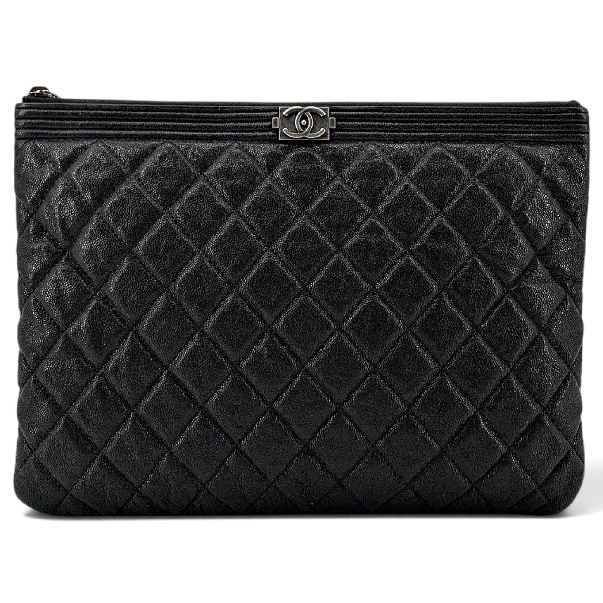 Leather clutch bag