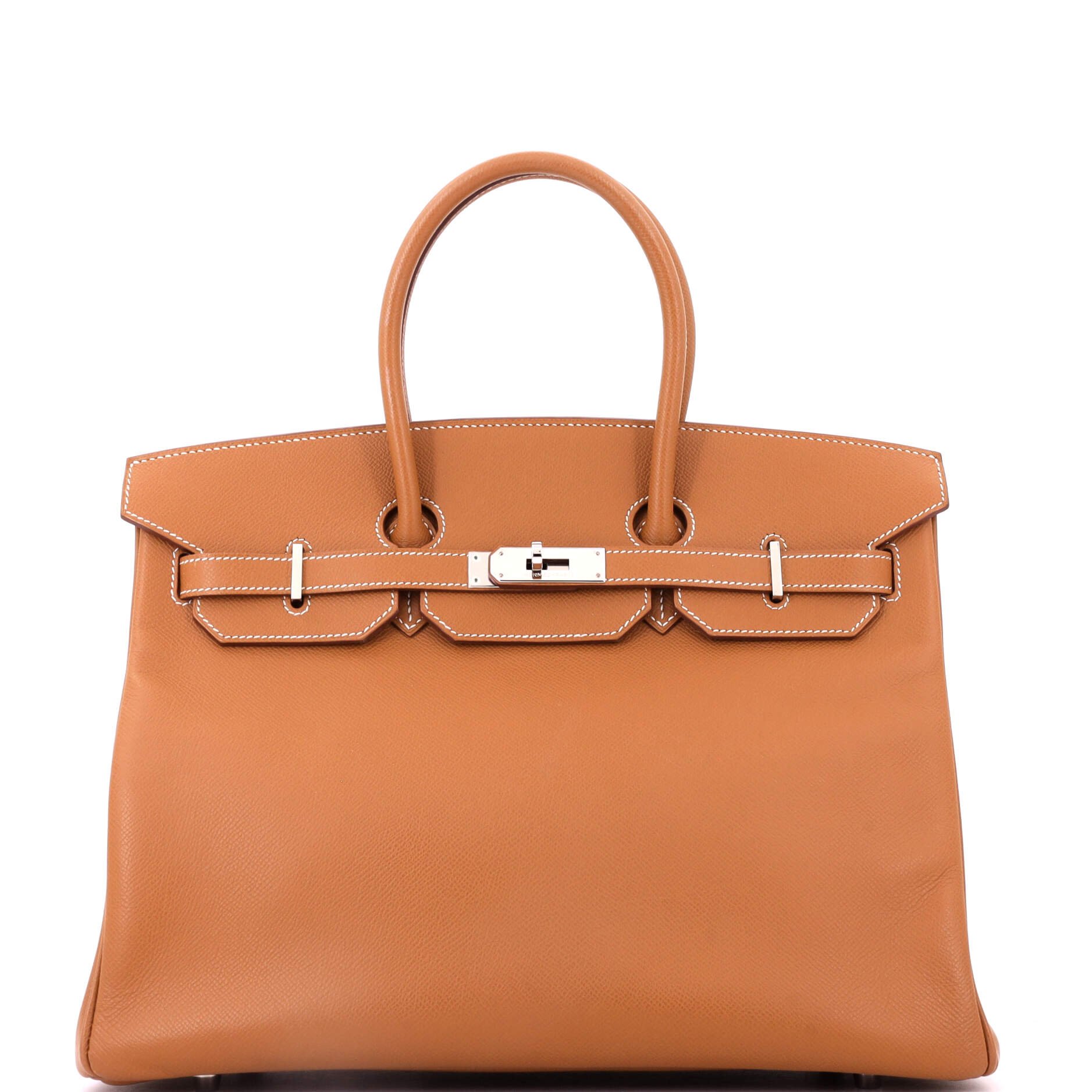 Birkin Handbag Gold Epsom with Palladium Hardware 35