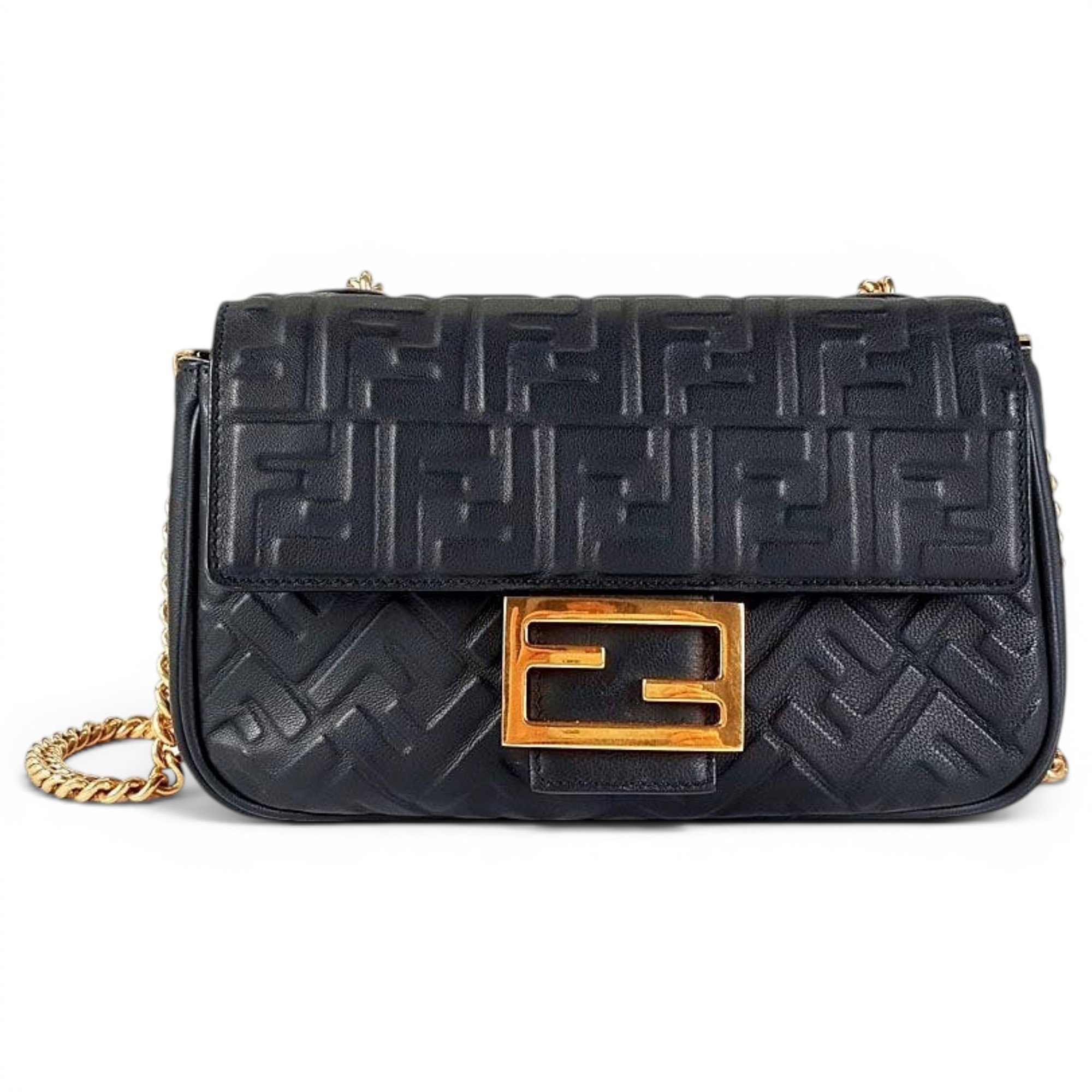 Baguette Chain Midi leather handbag
