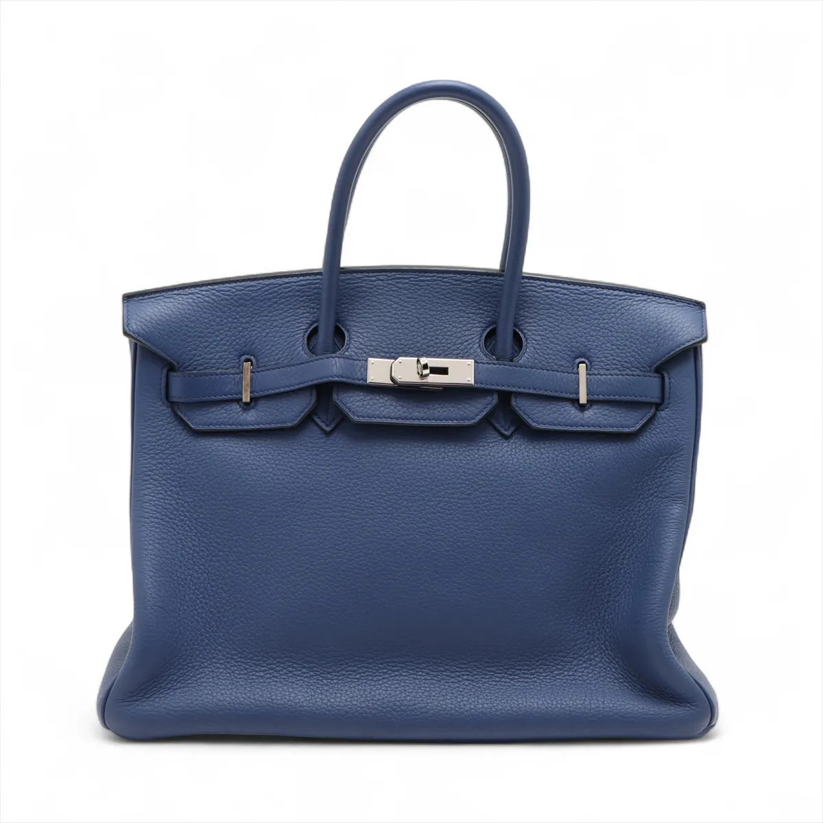 Hermès Birkin 35 Le Tournay Taurillon Clemence Blue brighton Silver Metal Fittin