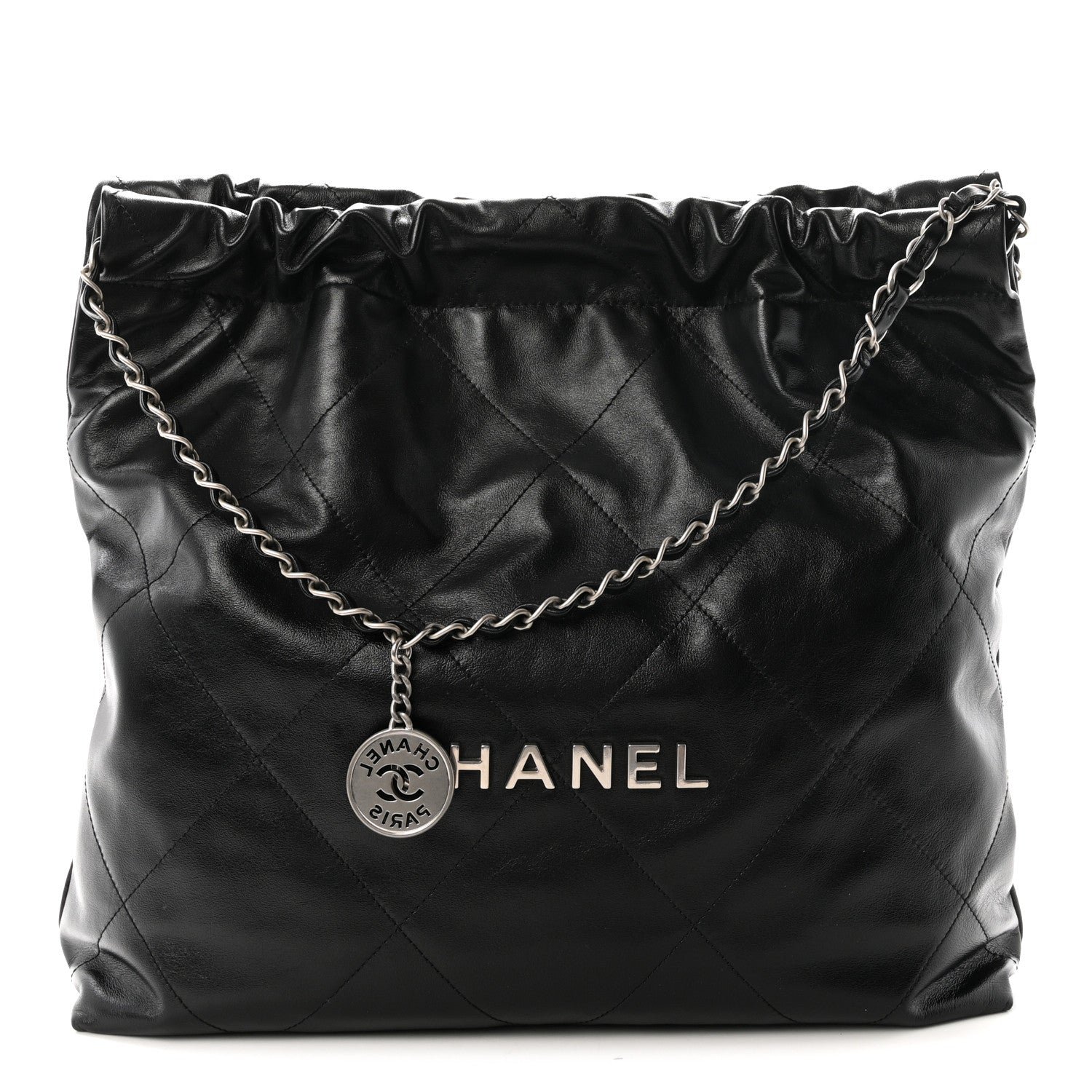 Chanel Shiny Calfskin Quilted Small Chanel 22 Black