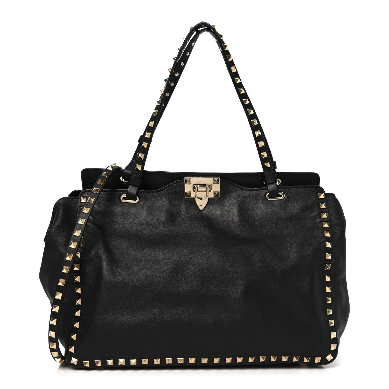 Valentino Garavani Vitello Medium Rockstud Tote Tote Black