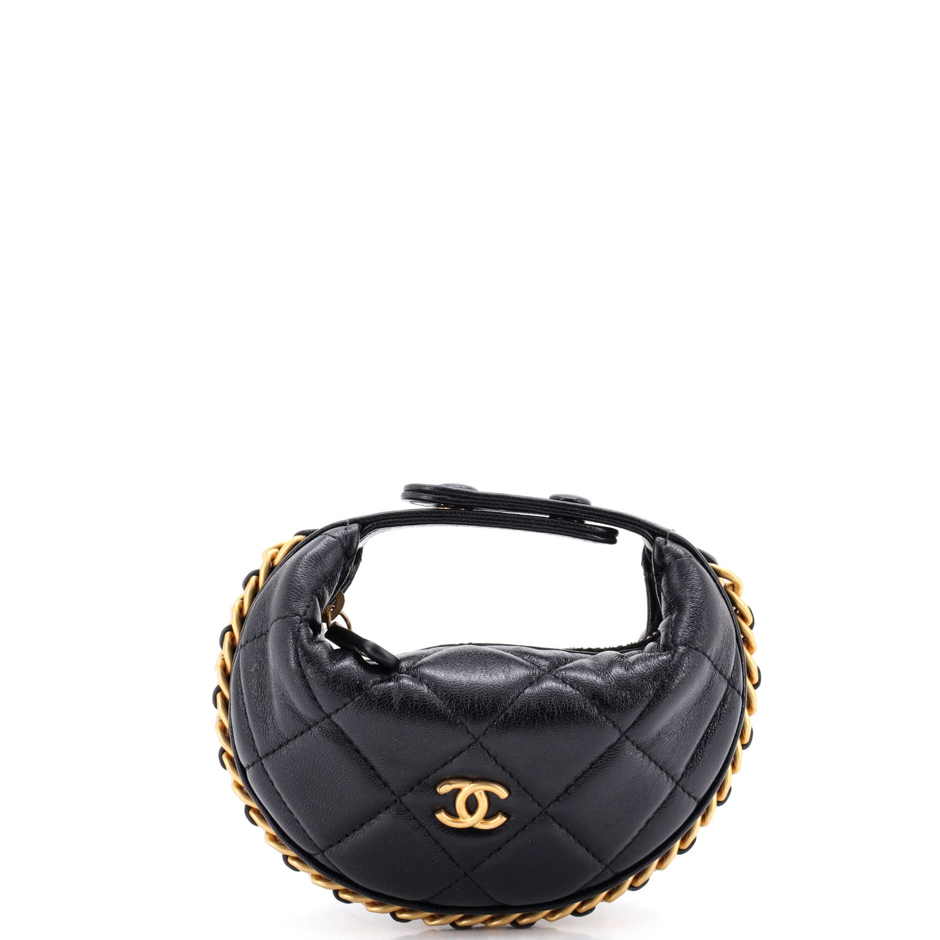 Chain Around Hobo Pouch Quilted Lambskin Extra Mini