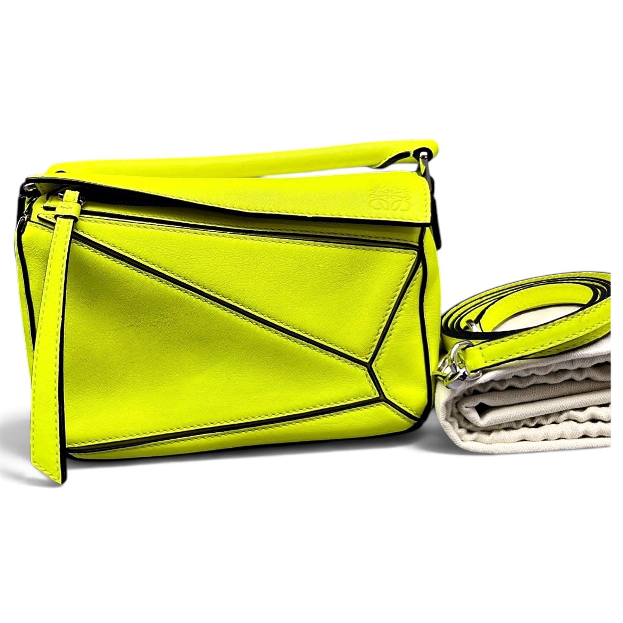 Puzzle leather handbag