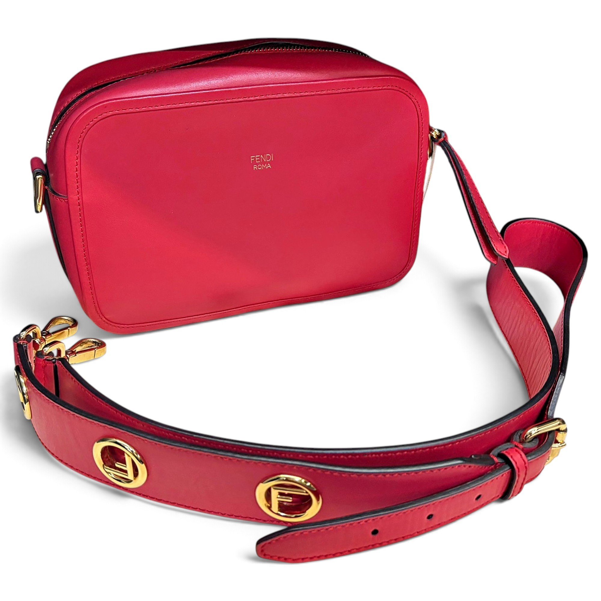 Camera case leather crossbody bag
