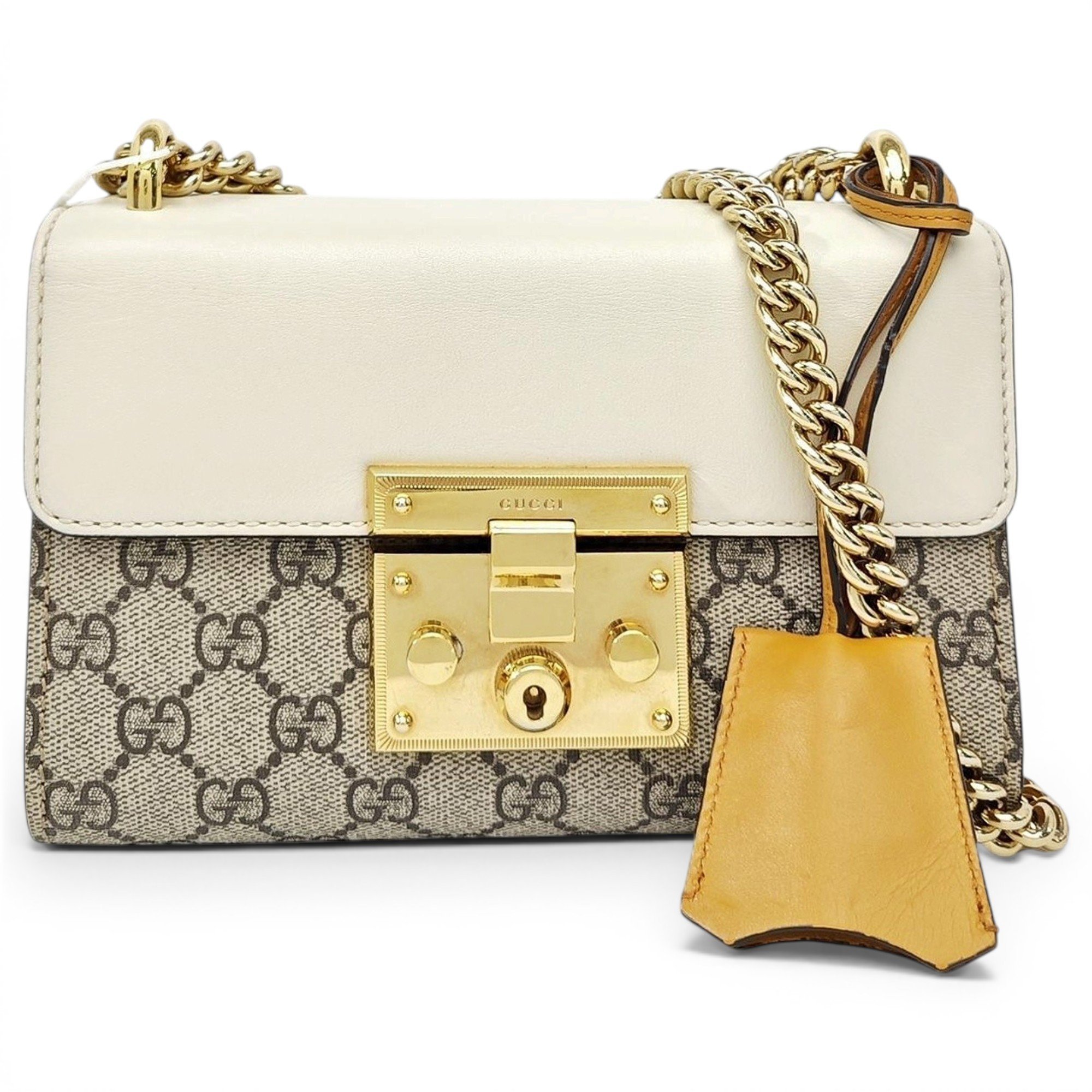 Padlock leather handbag