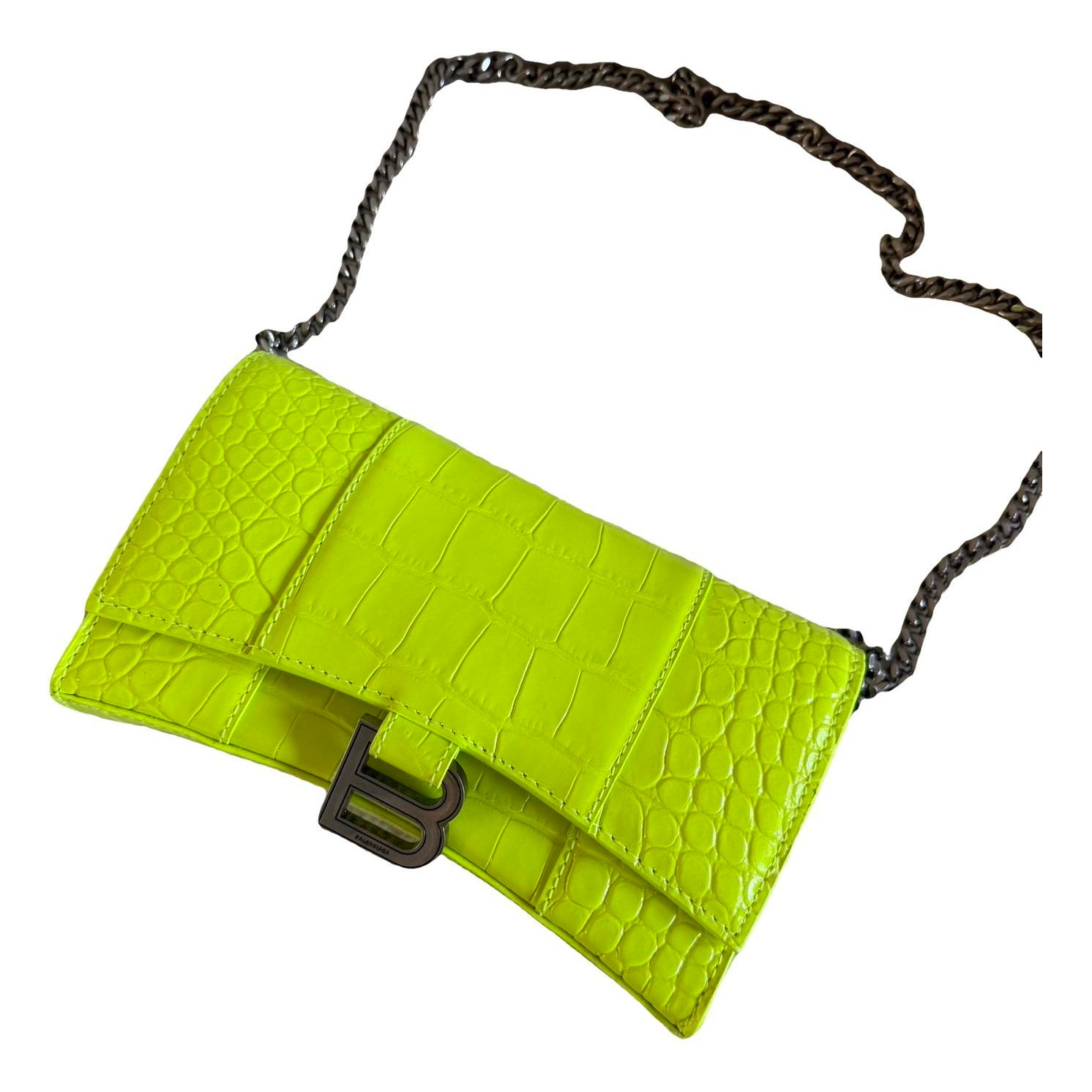 Hourglass leather crossbody bag