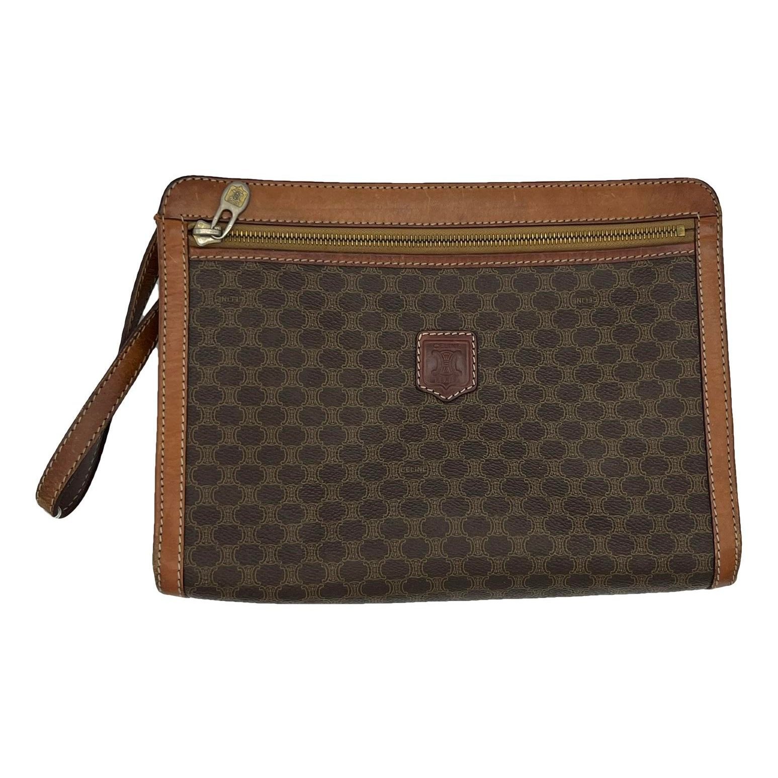 Leather clutch bag