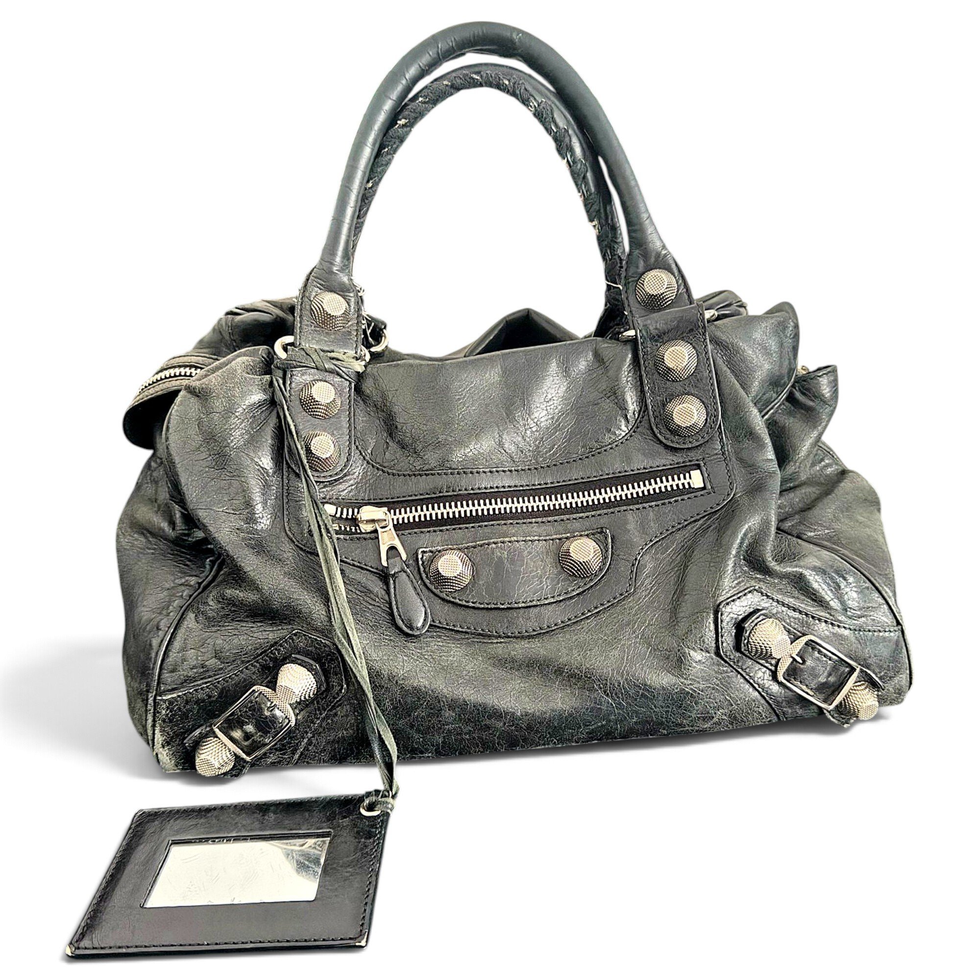 City leather handbag