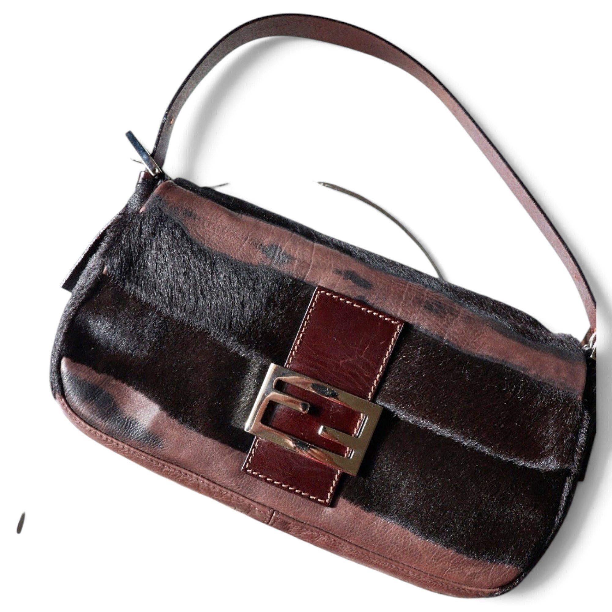 Baguette pony-style calfskin handbag