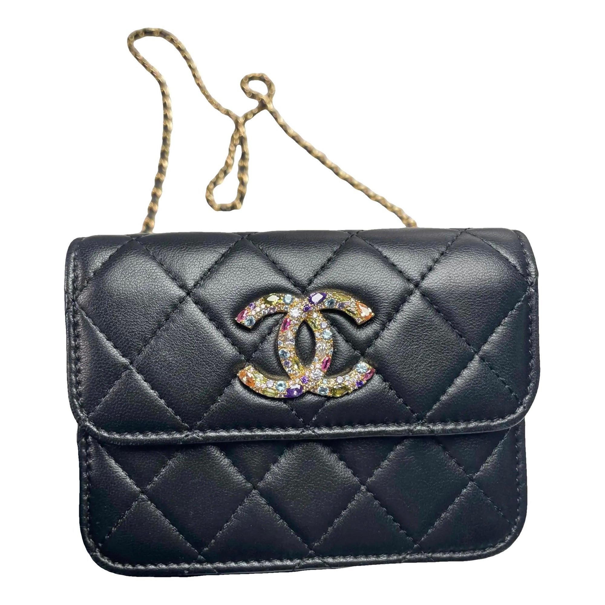 Trendy CC leather crossbody bag