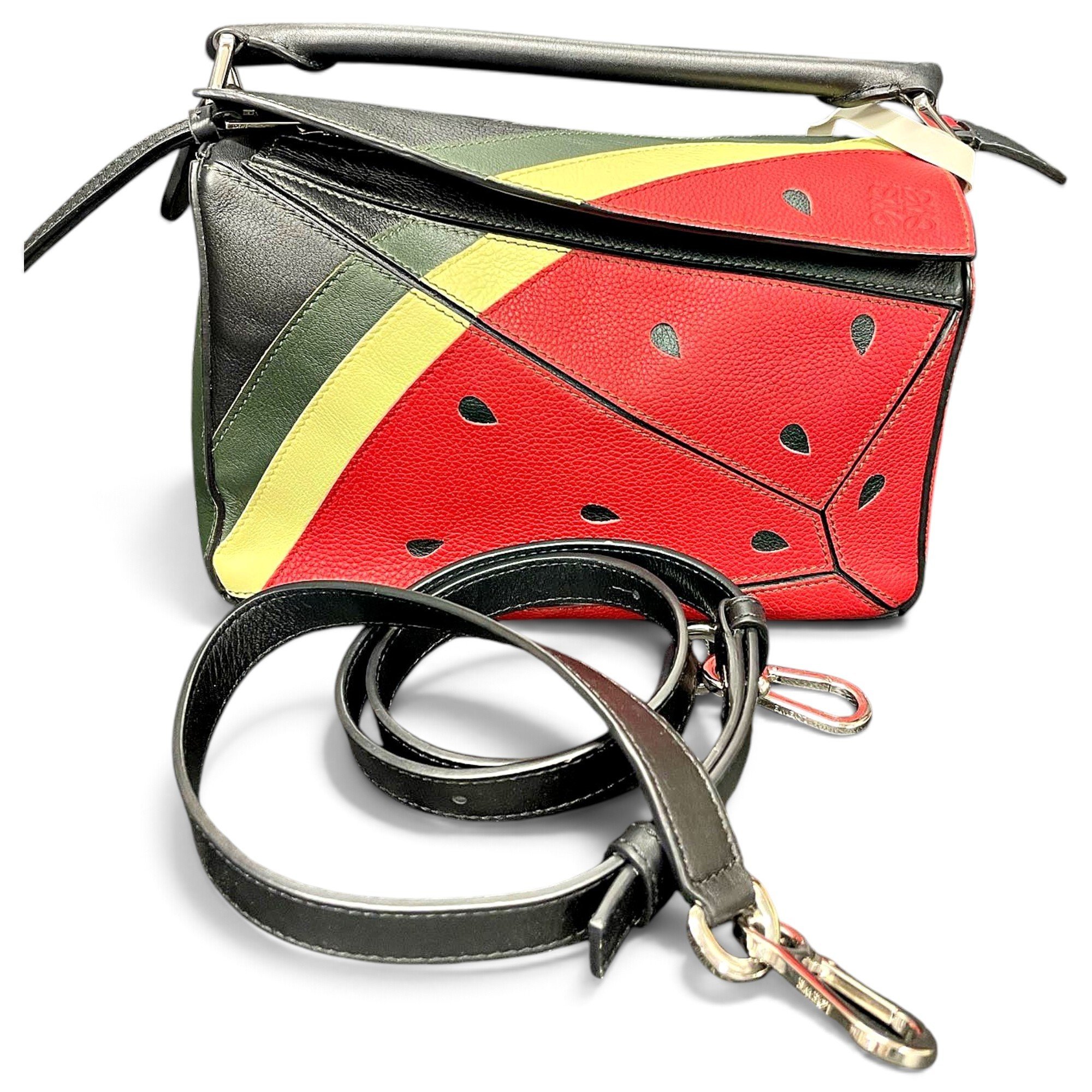 Puzzle leather handbag