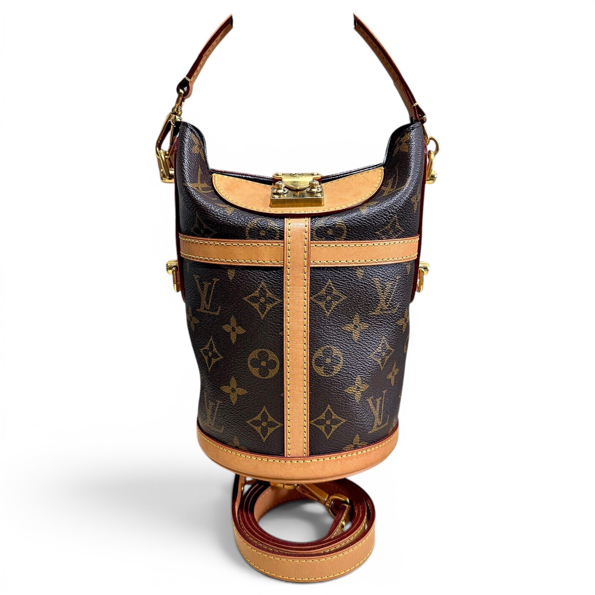 Duffle leather crossbody bag