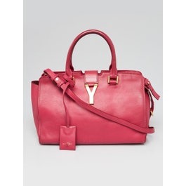 Saint Laurent Yves Saint Laurent Pink Leather Small Cabas ChYc Bag