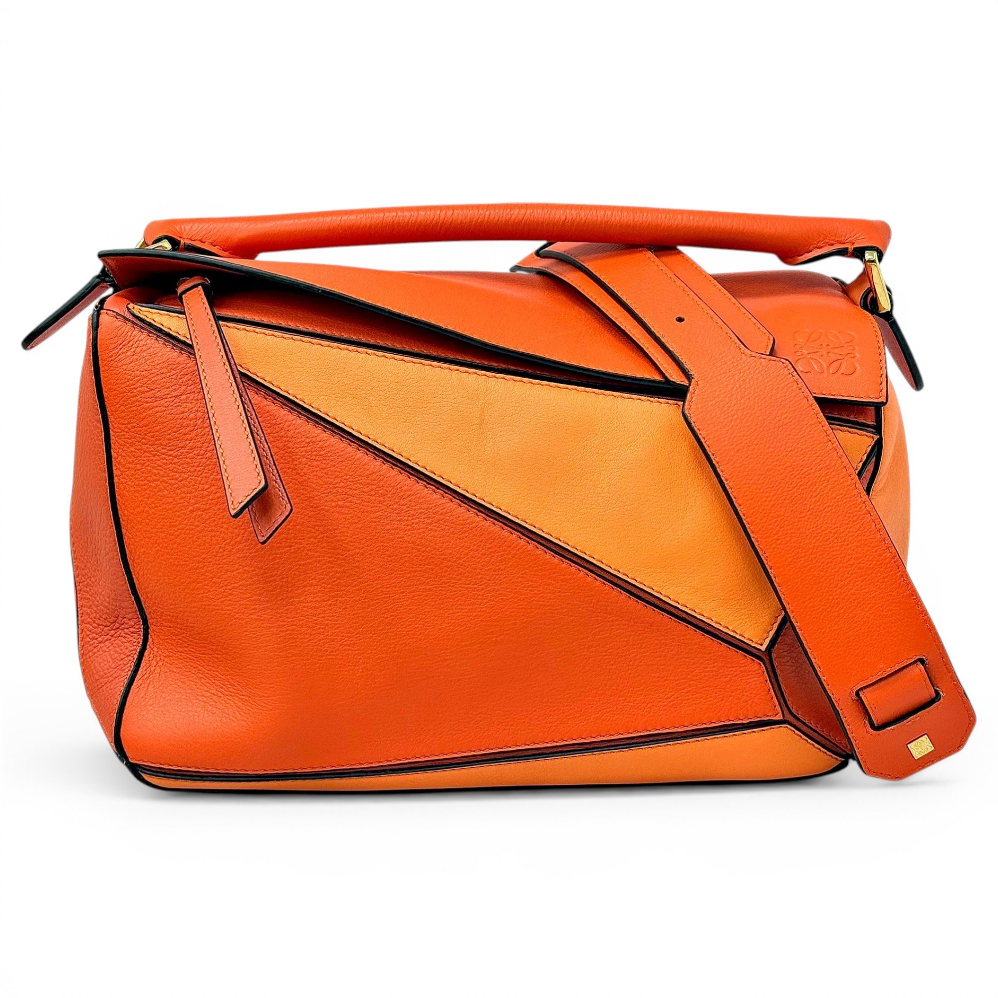 Puzzle leather handbag