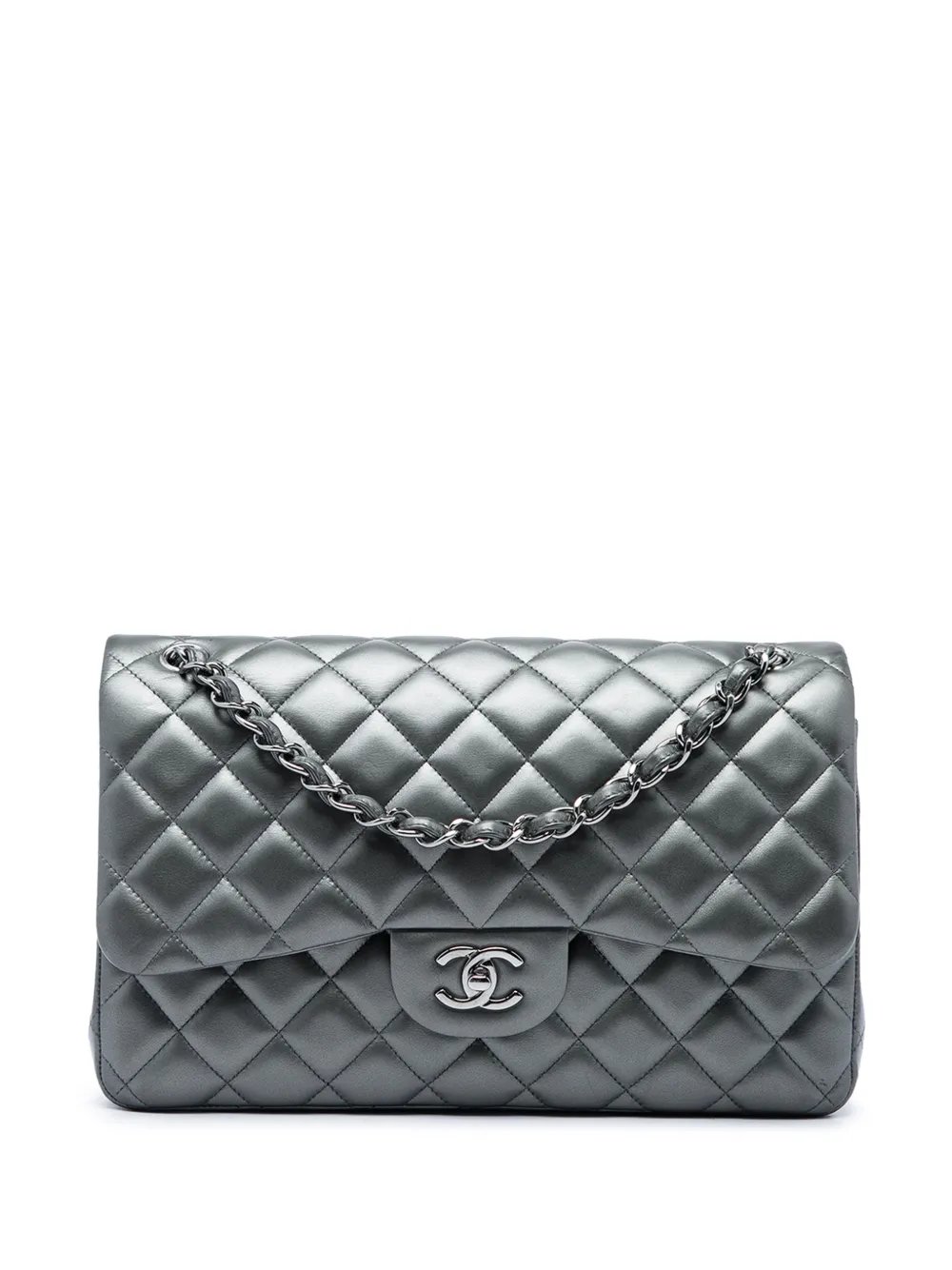 2013-2014 Jumbo Classic Metallic Lambskin Double Flap shoulder bag