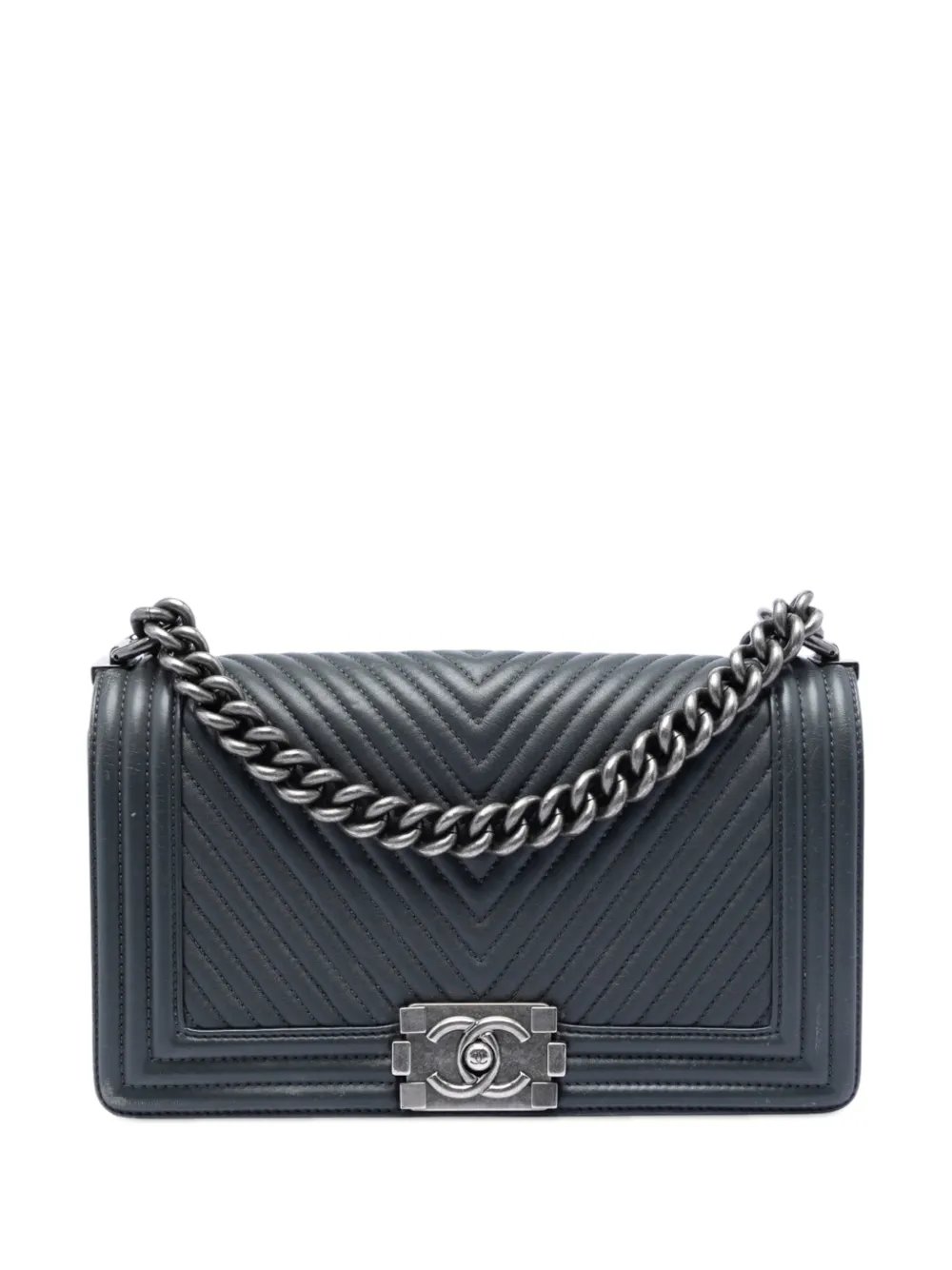 2014 Old Medium Chevron Lambskin Boy Flap crossbody bag