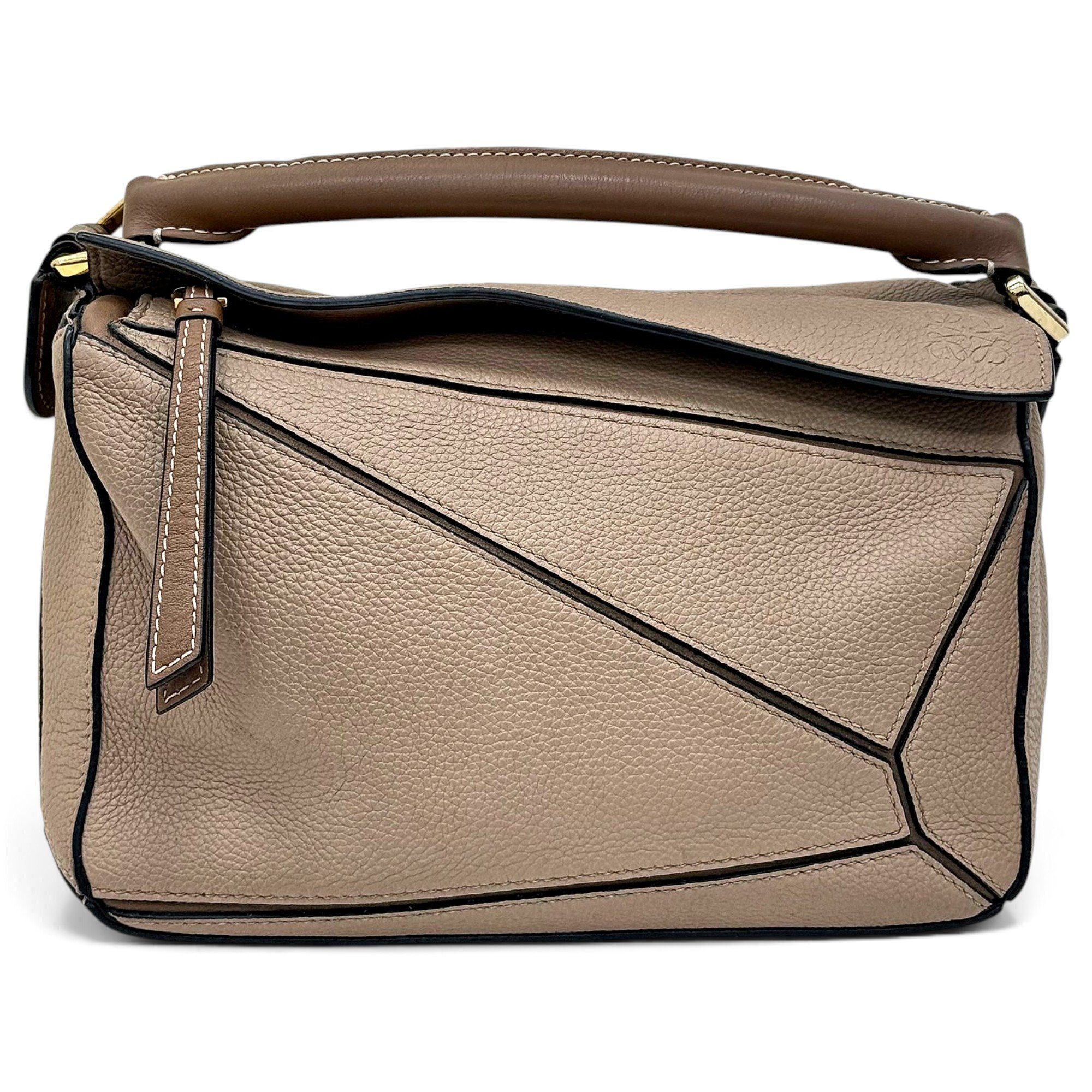 Puzzle leather handbag