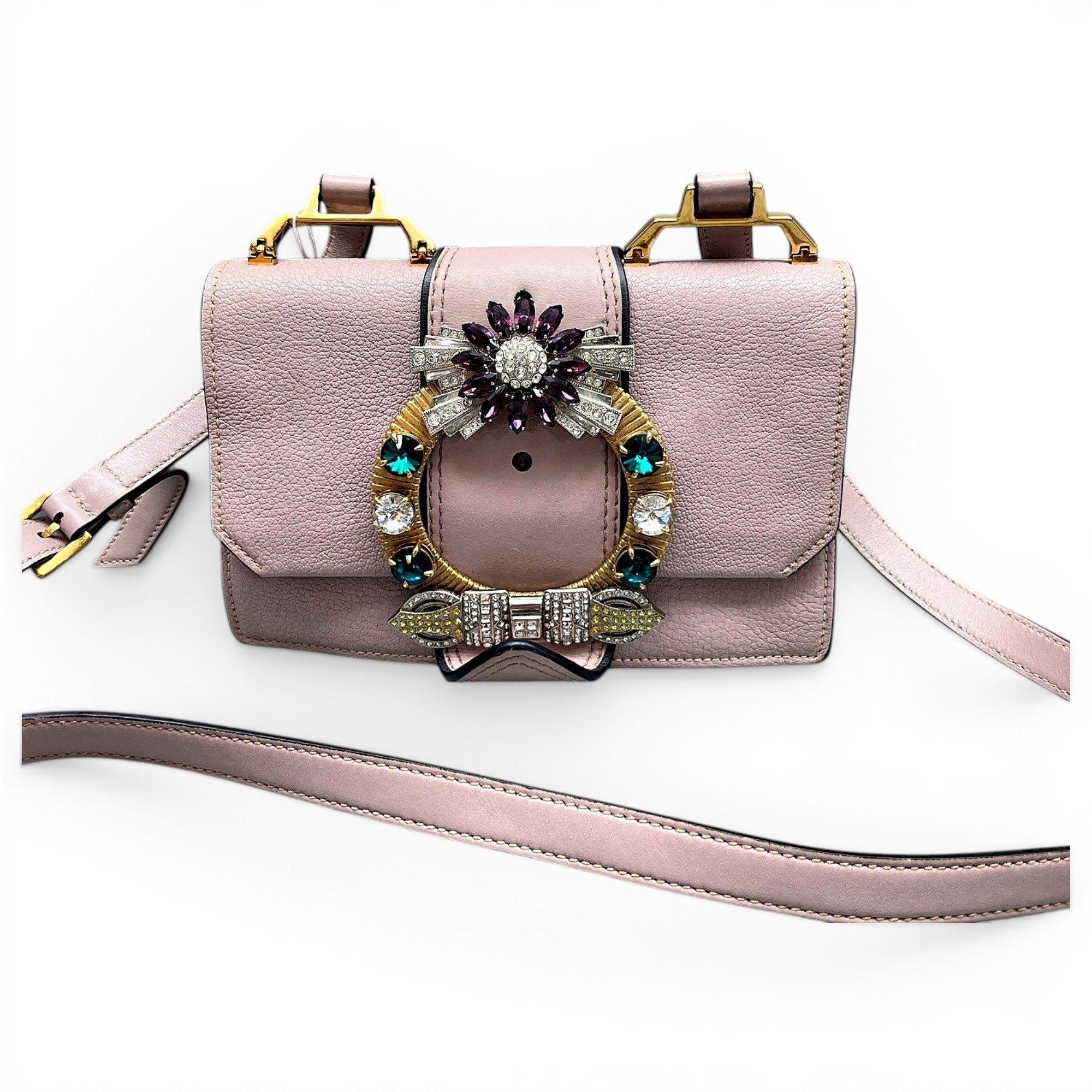 Miu Lady leather handbag
