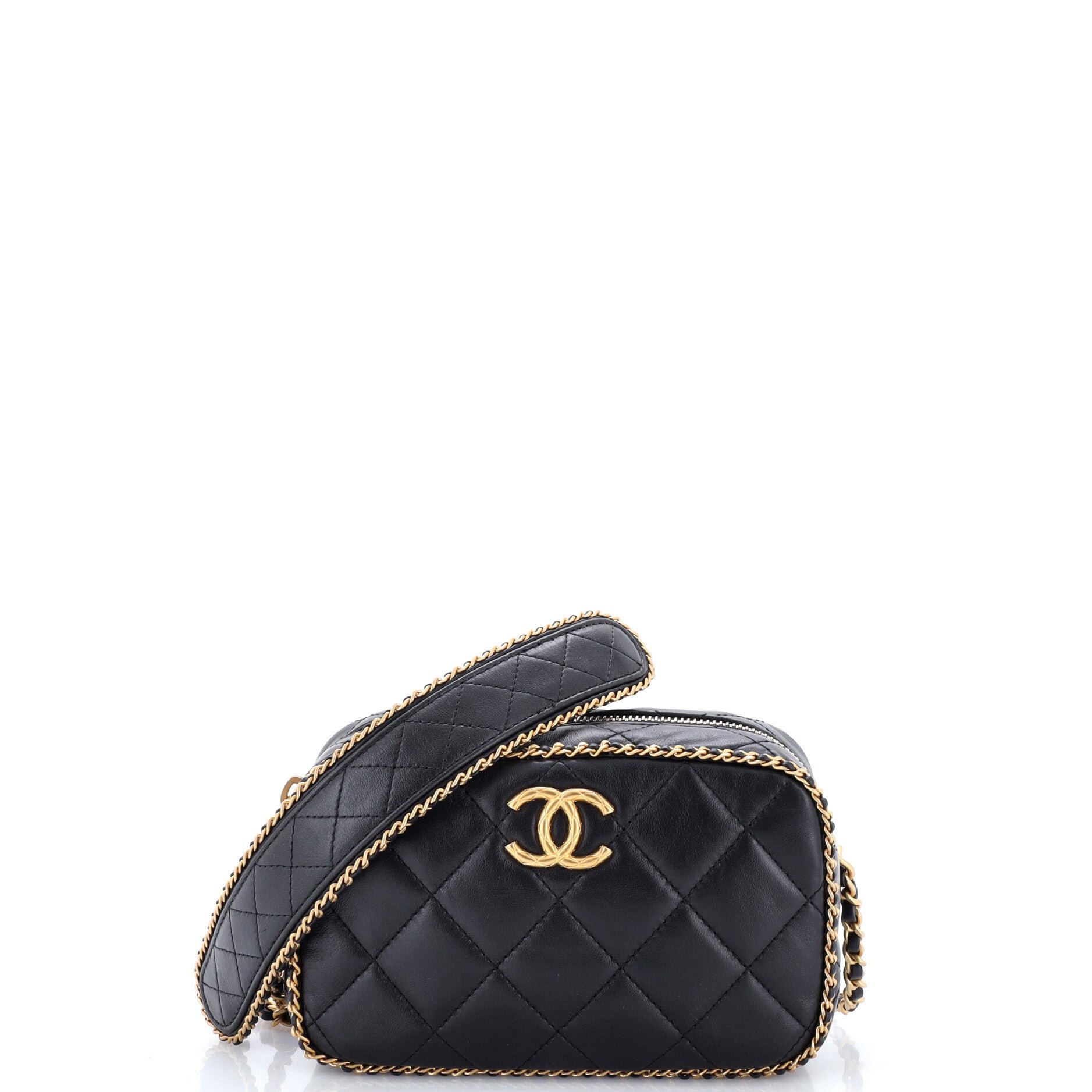 Chain Around CC Camera Case Quilted Lambskin Mini