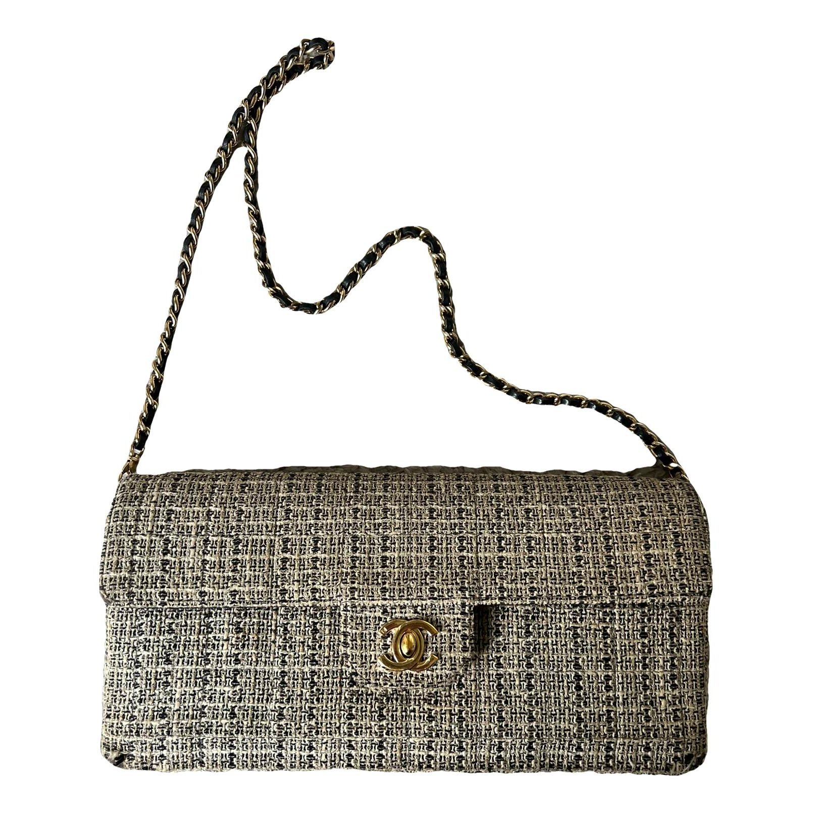 East West Chocolate Bar tweed handbag