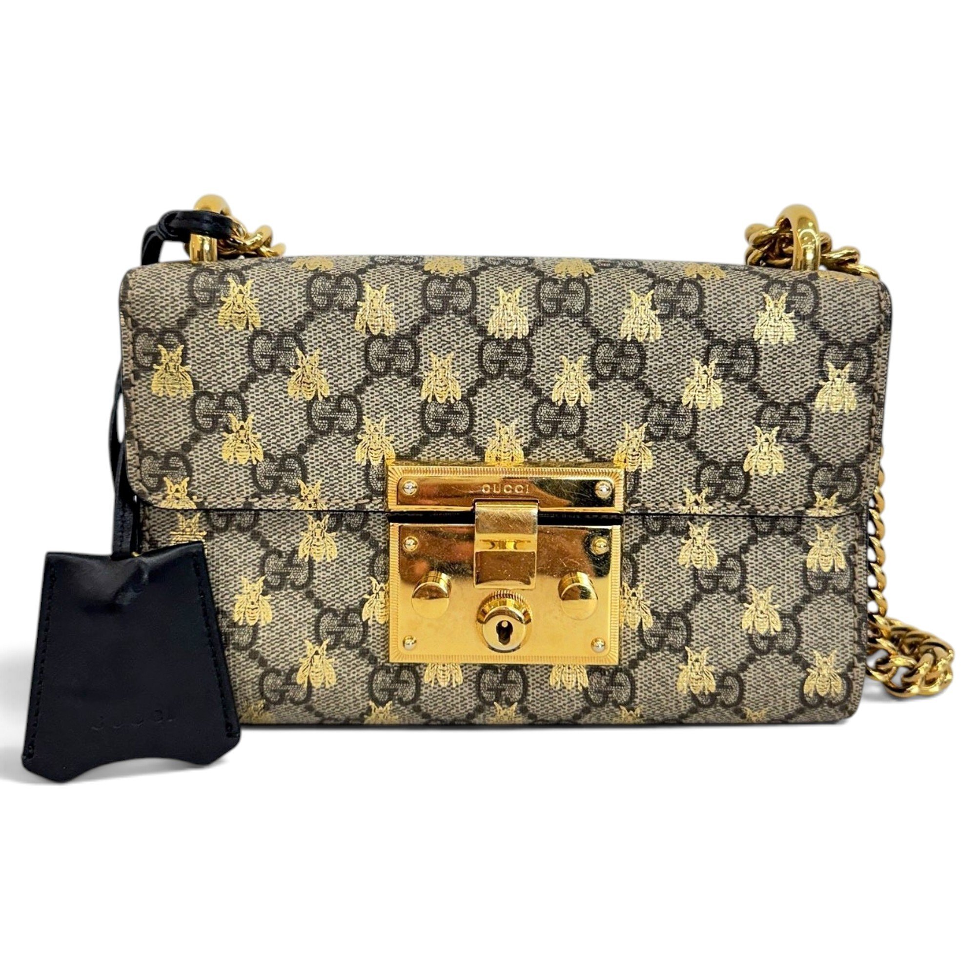 Padlock leather handbag
