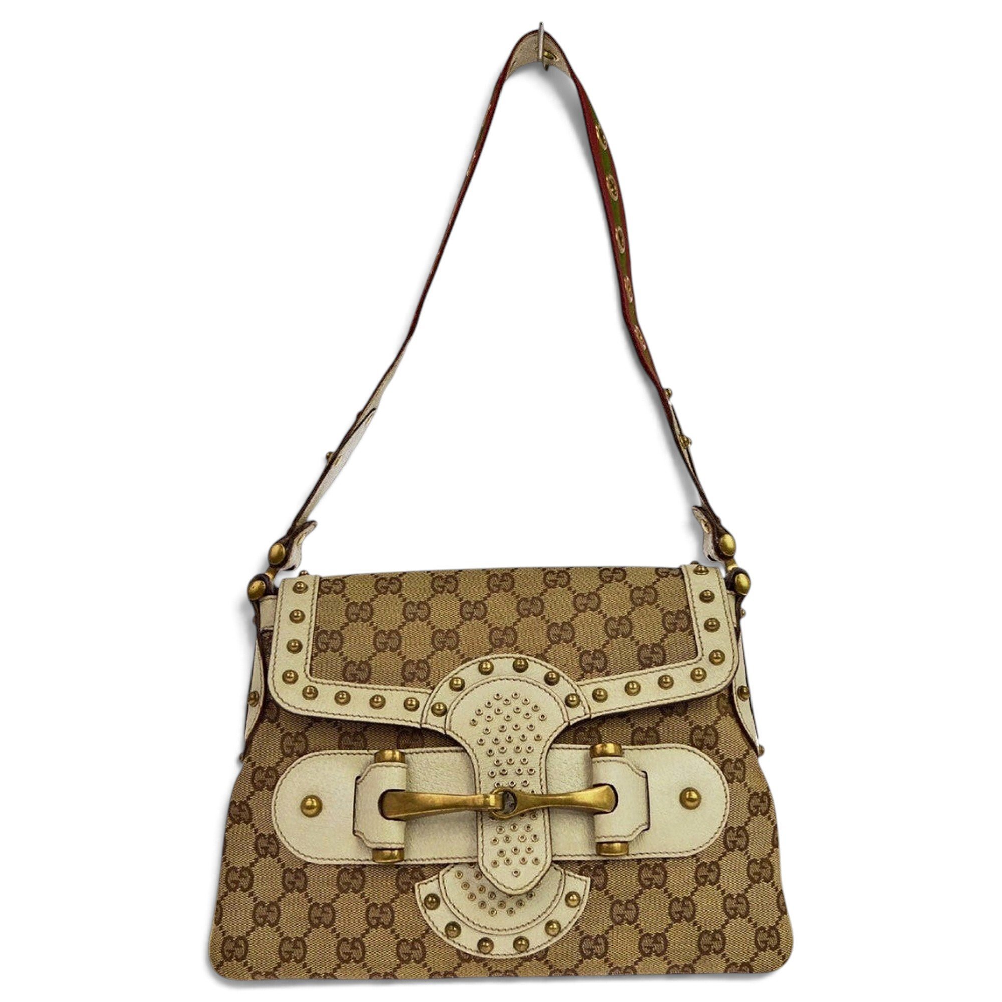 Half Horsebit leather handbag