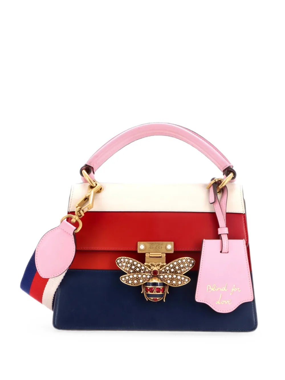 Queen Margaret Top Handle Bag Colorblock Leather Small satchel