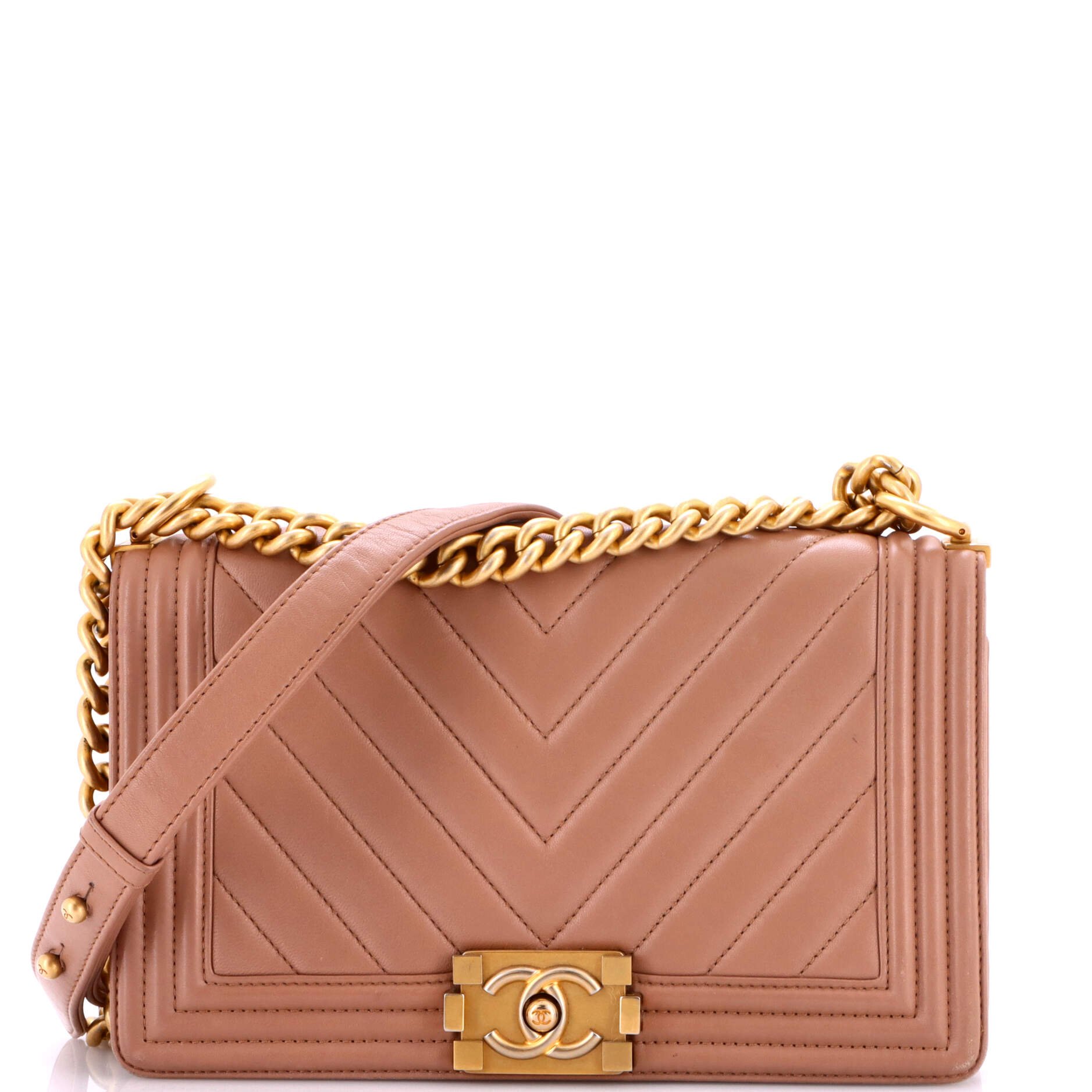 Boy Flap Bag Chevron Calfskin Old Medium