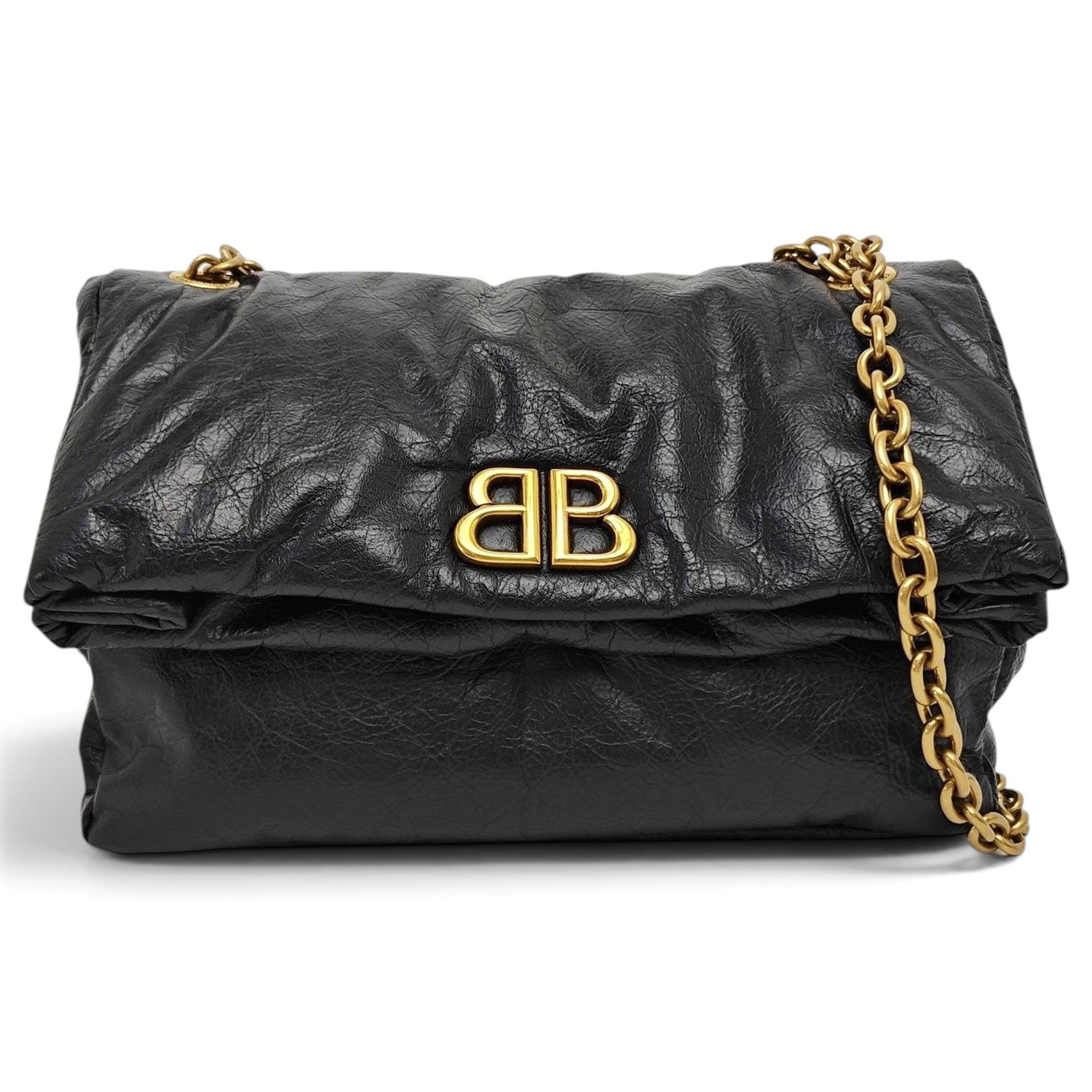 BB chain leather handbag
