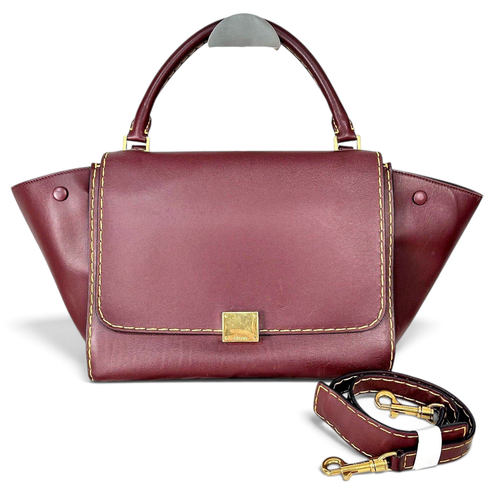 Trapèze leather handbag