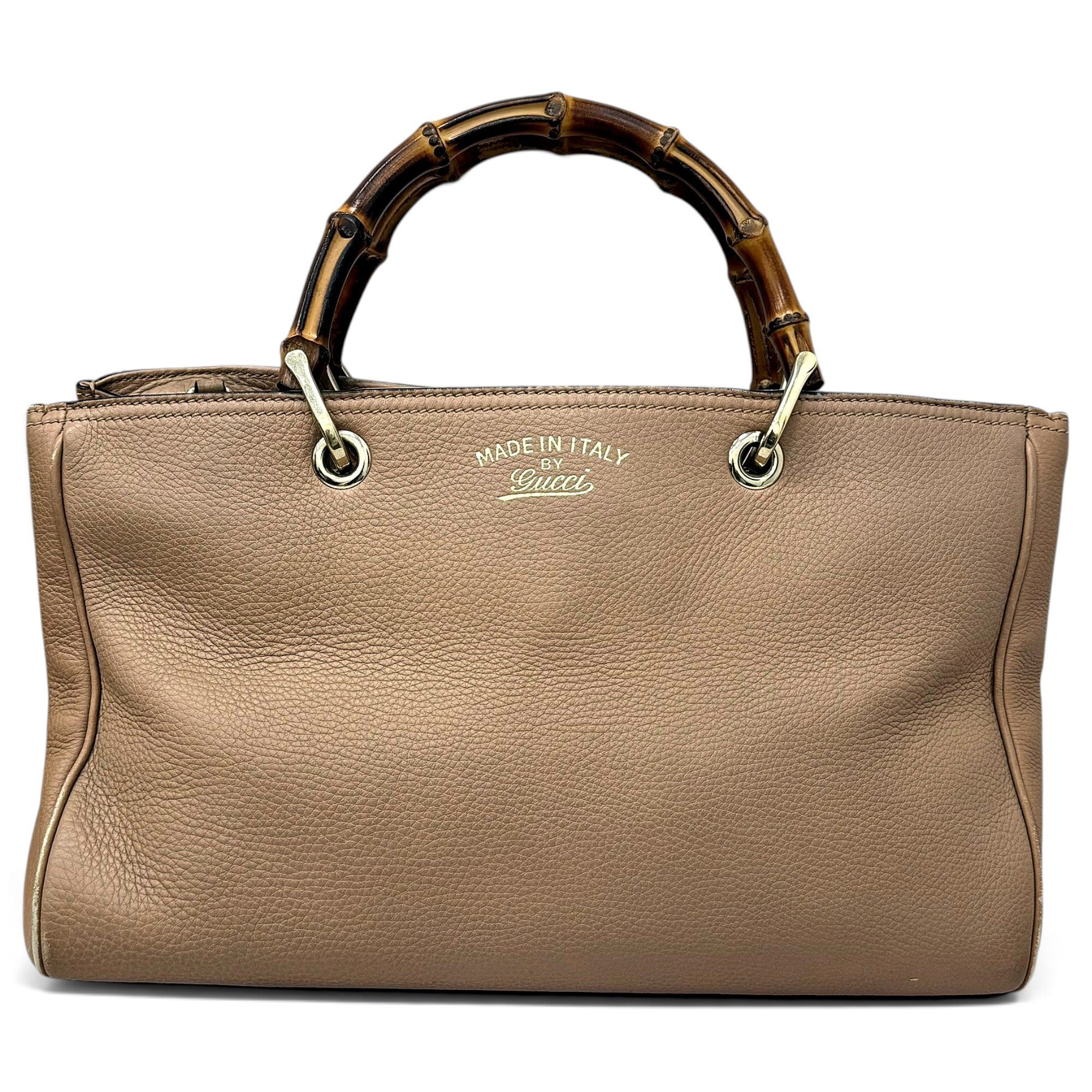 Bamboo Shopper leather handbag