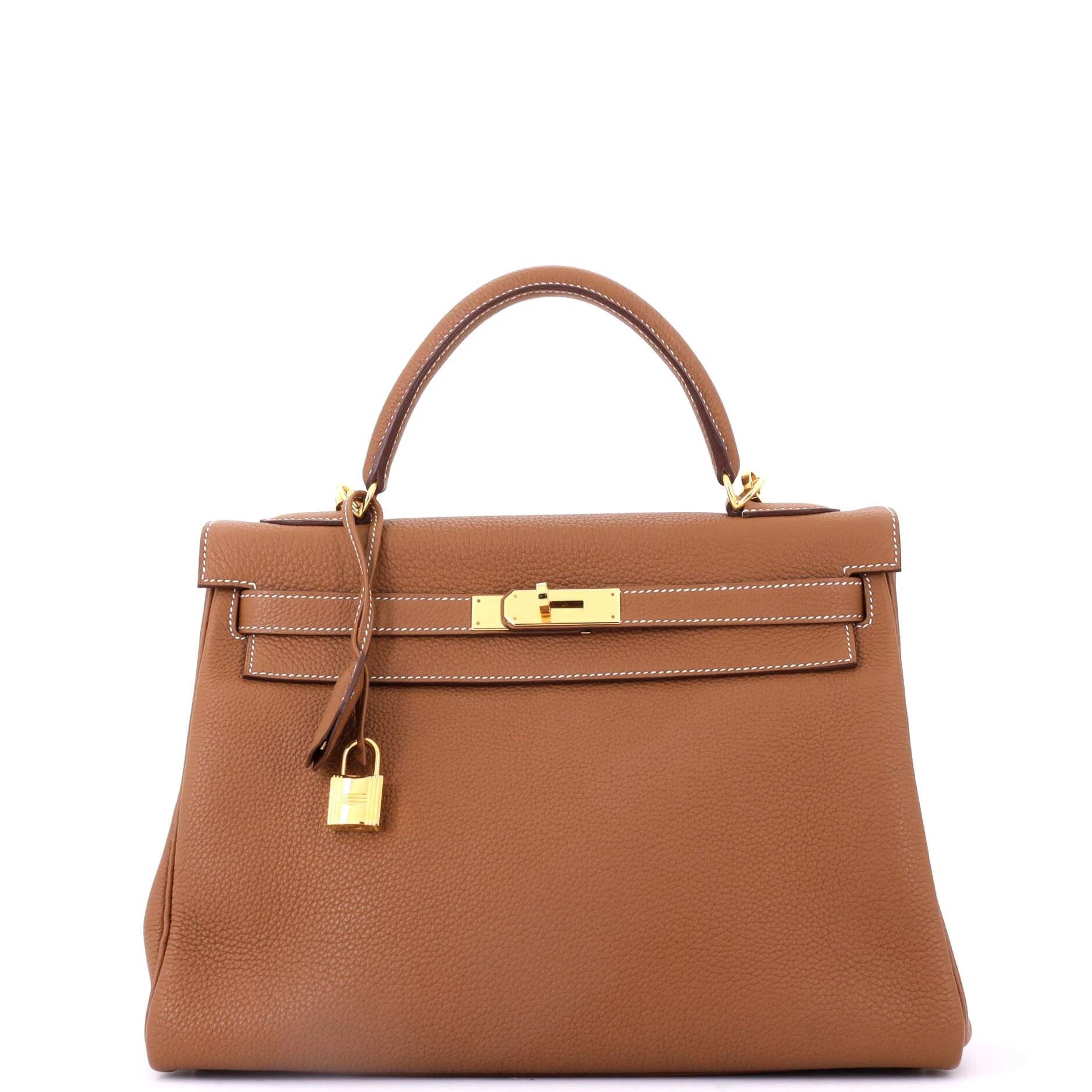 Hermes Kelly 32 Handbag Gold Togo Leather 2018