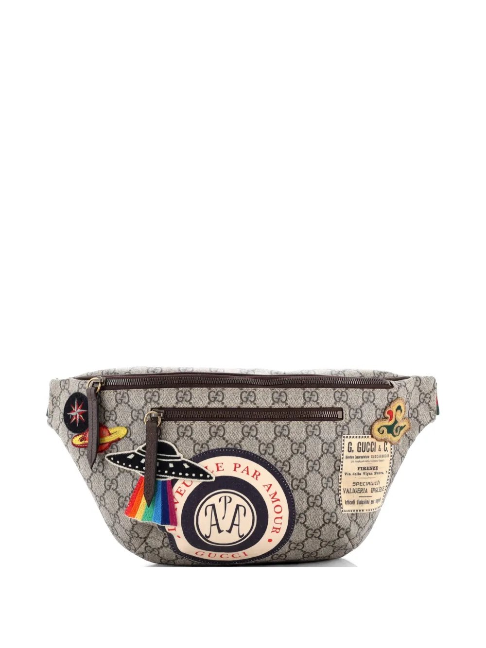 Courrier Zip GG Coated Canvas with Applique belt bag