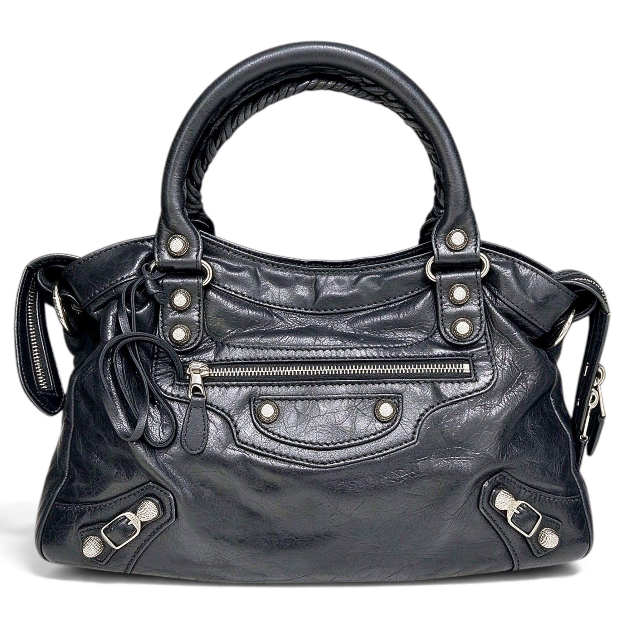 City leather handbag