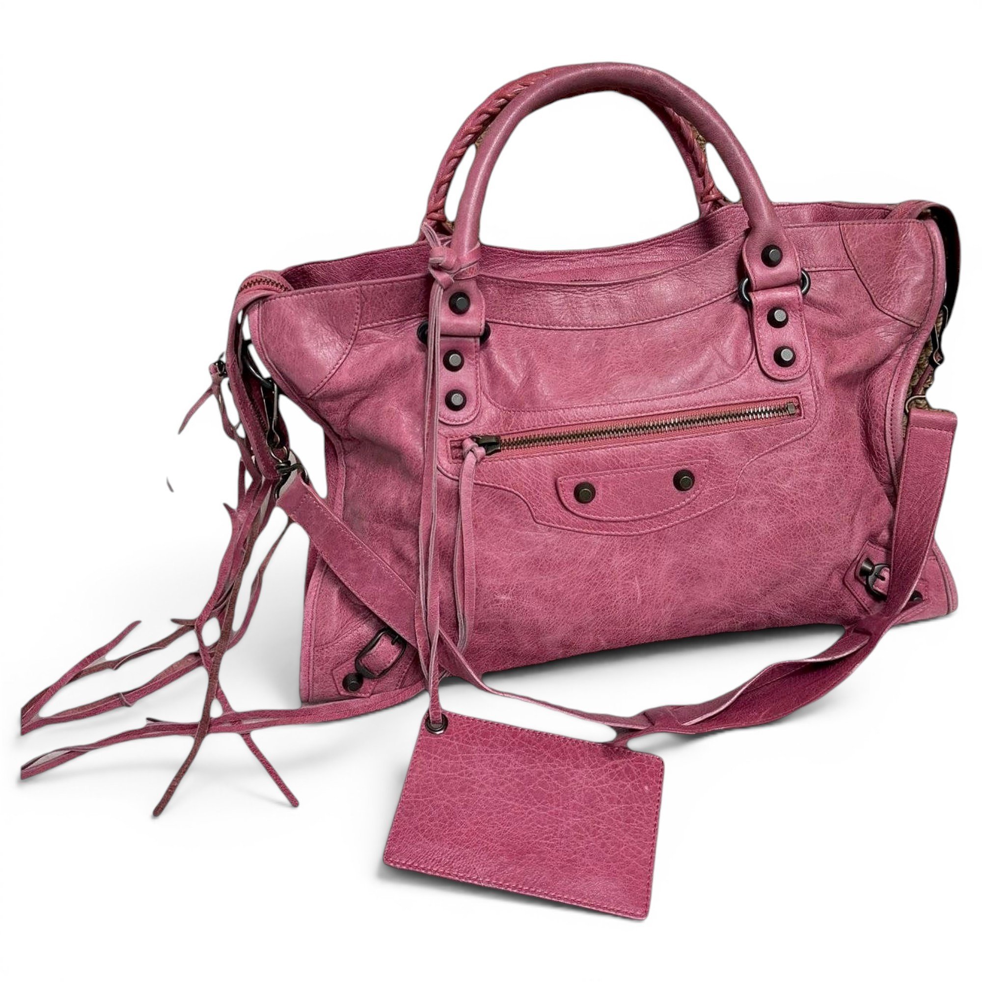 City leather handbag