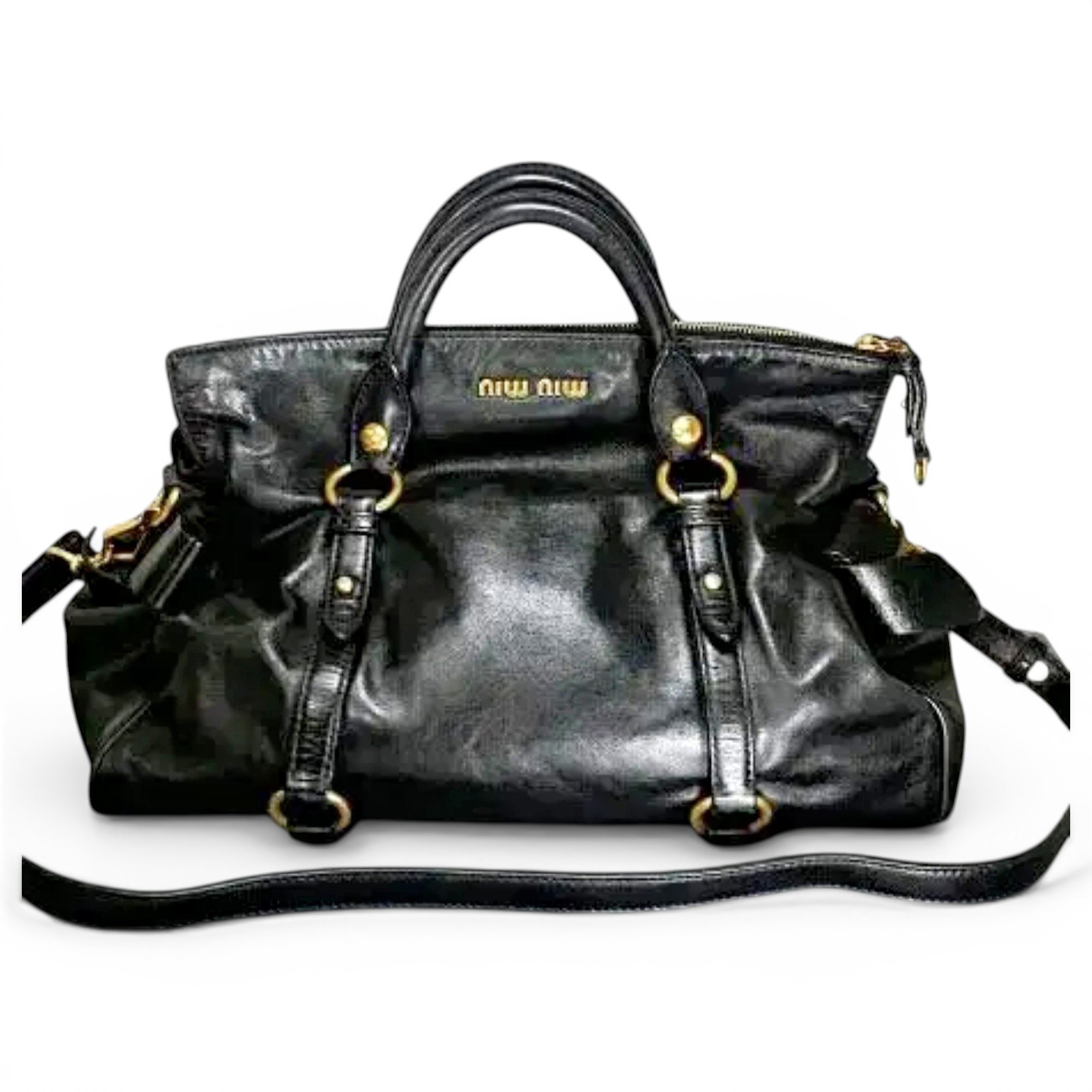 Bow bag leather handbag