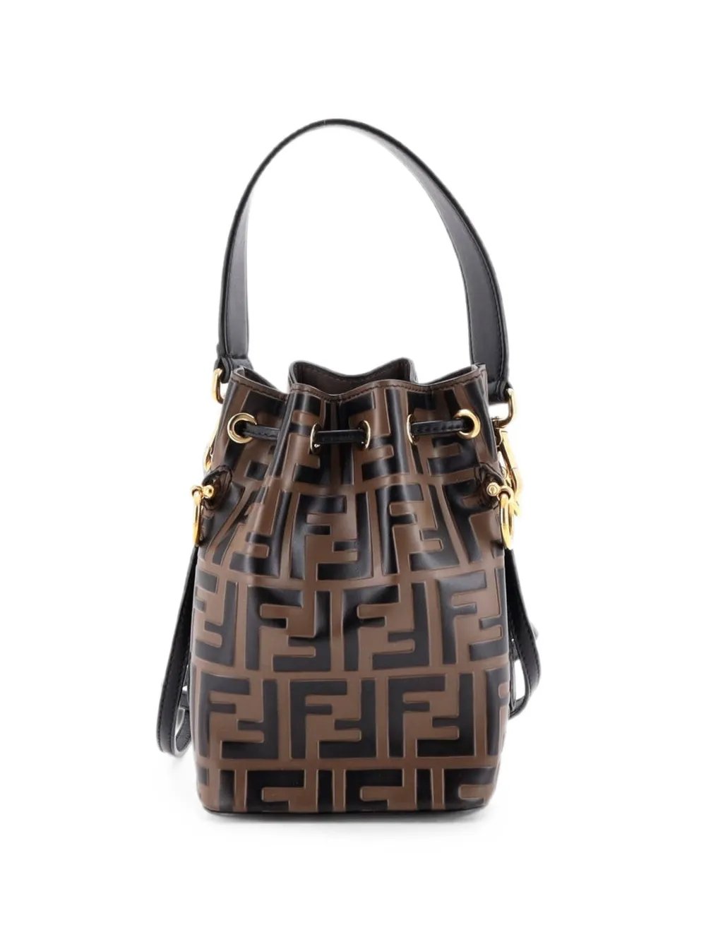 Mon Tresor Zucca Embossed Leather Mini bucket bag